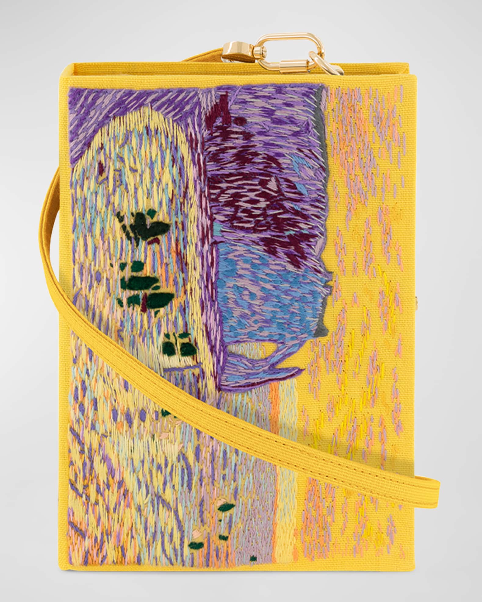 Olympia Le Tan Monet Etretat Book Clutch Bag Yellow Women s Clutches Small Handbags Clutches Pouches Wristlets