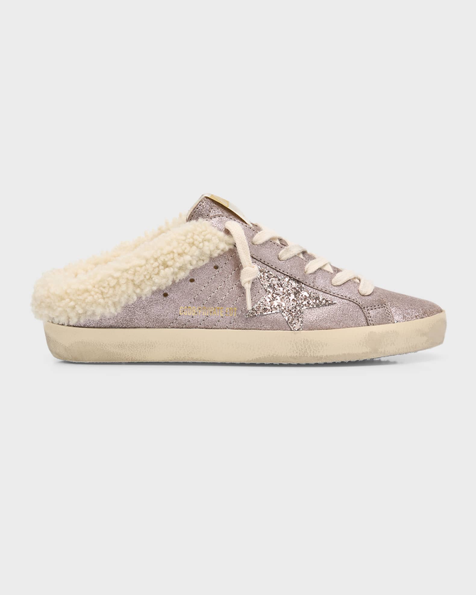 Golden Goose Sabot Shimmer Shearling Slide Sneakers | Neiman Marcus