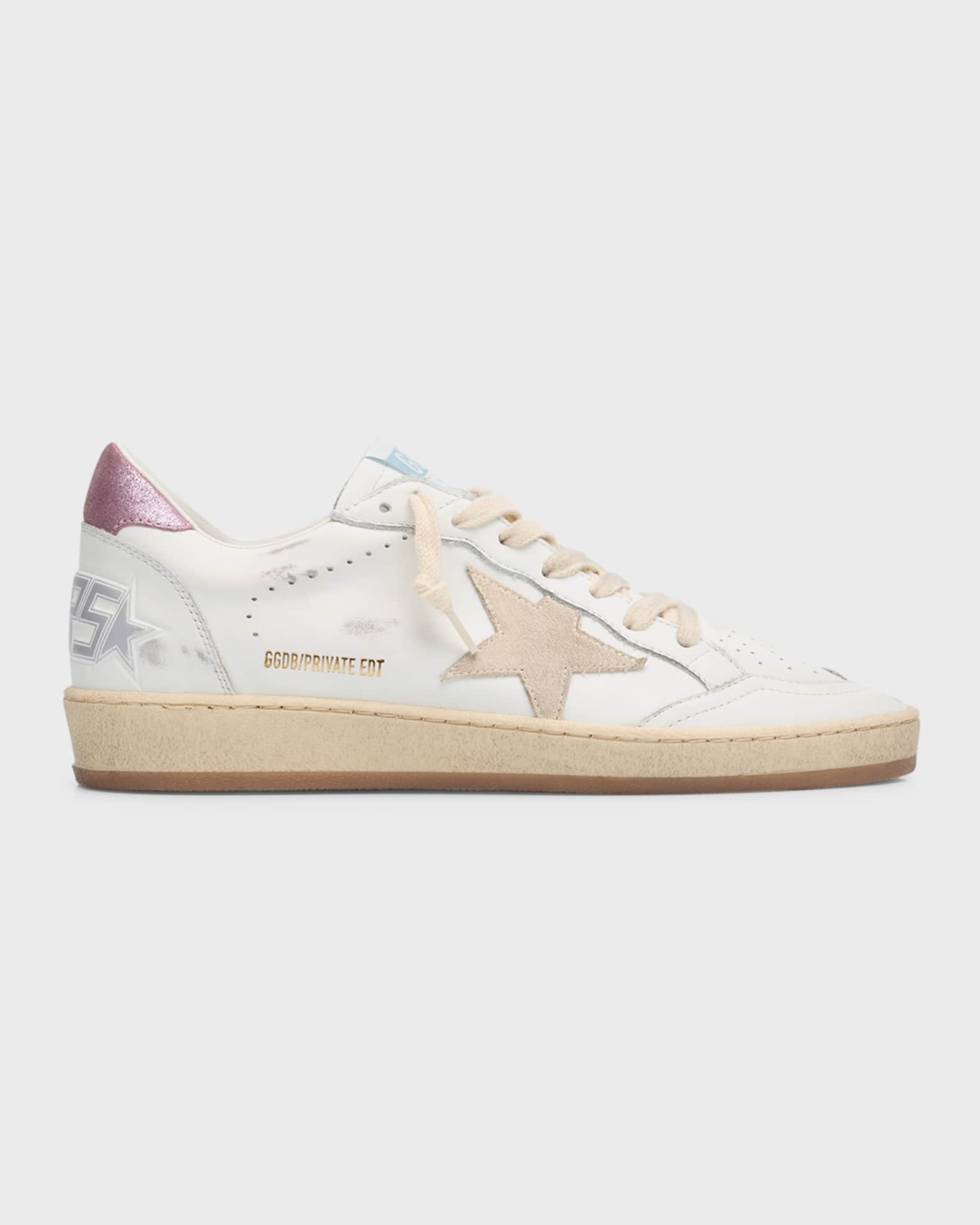 Golden Goose Ballstar Mixed Leather Low-Top Sneakers