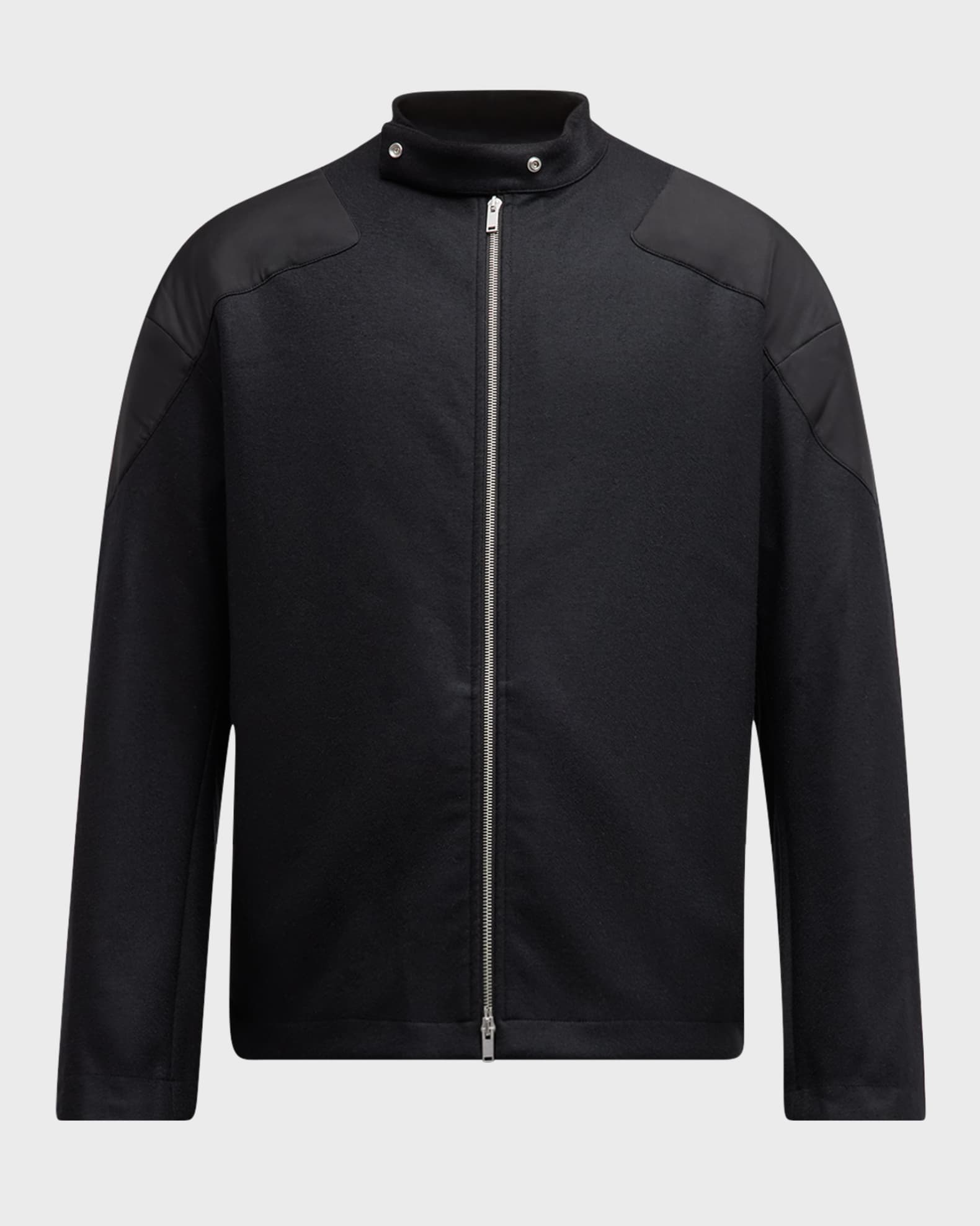 Jil Sander Men's Wool Zip Up Jacket Neiman Marcus