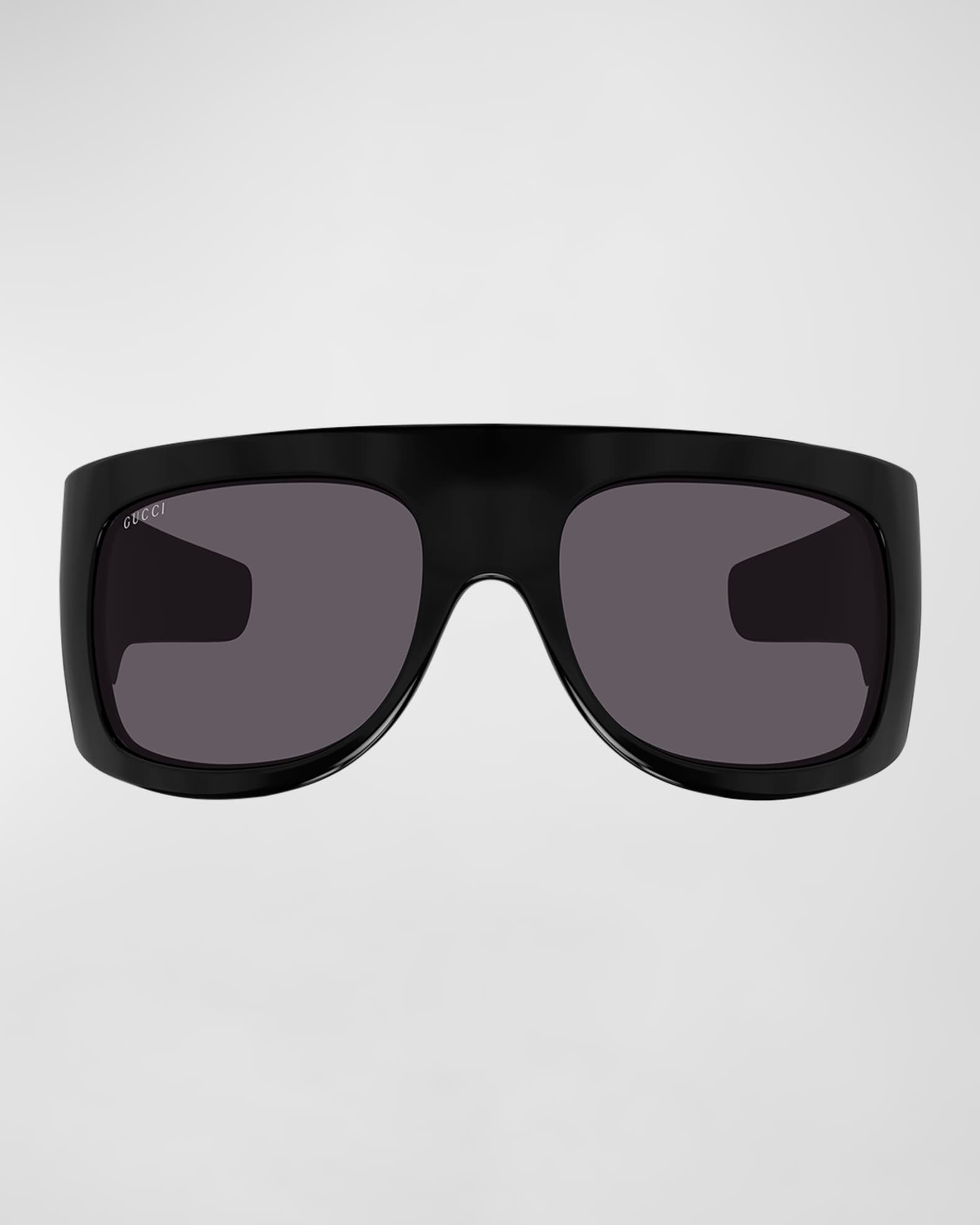 Gucci Monochrome Acetate Wrap Sunglasses | Neiman Marcus