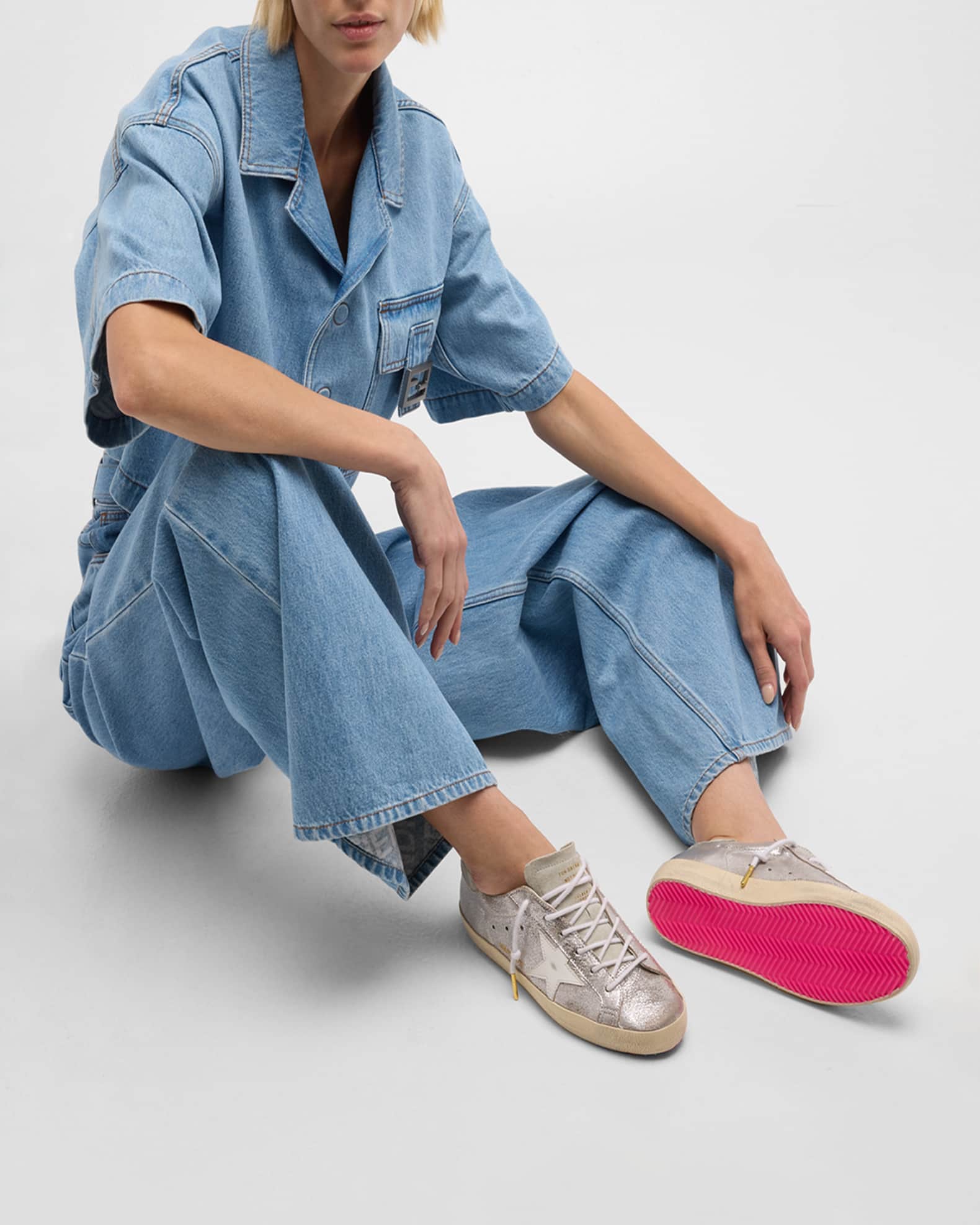 Superstar Metallic Suede Low-Top Sneakers 1