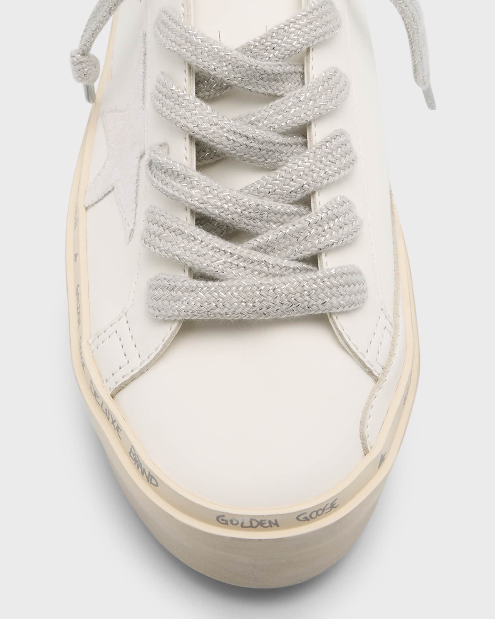 Golden Goose Hi Star Mixed Leather Low-Top Sneakers | Neiman Marcus