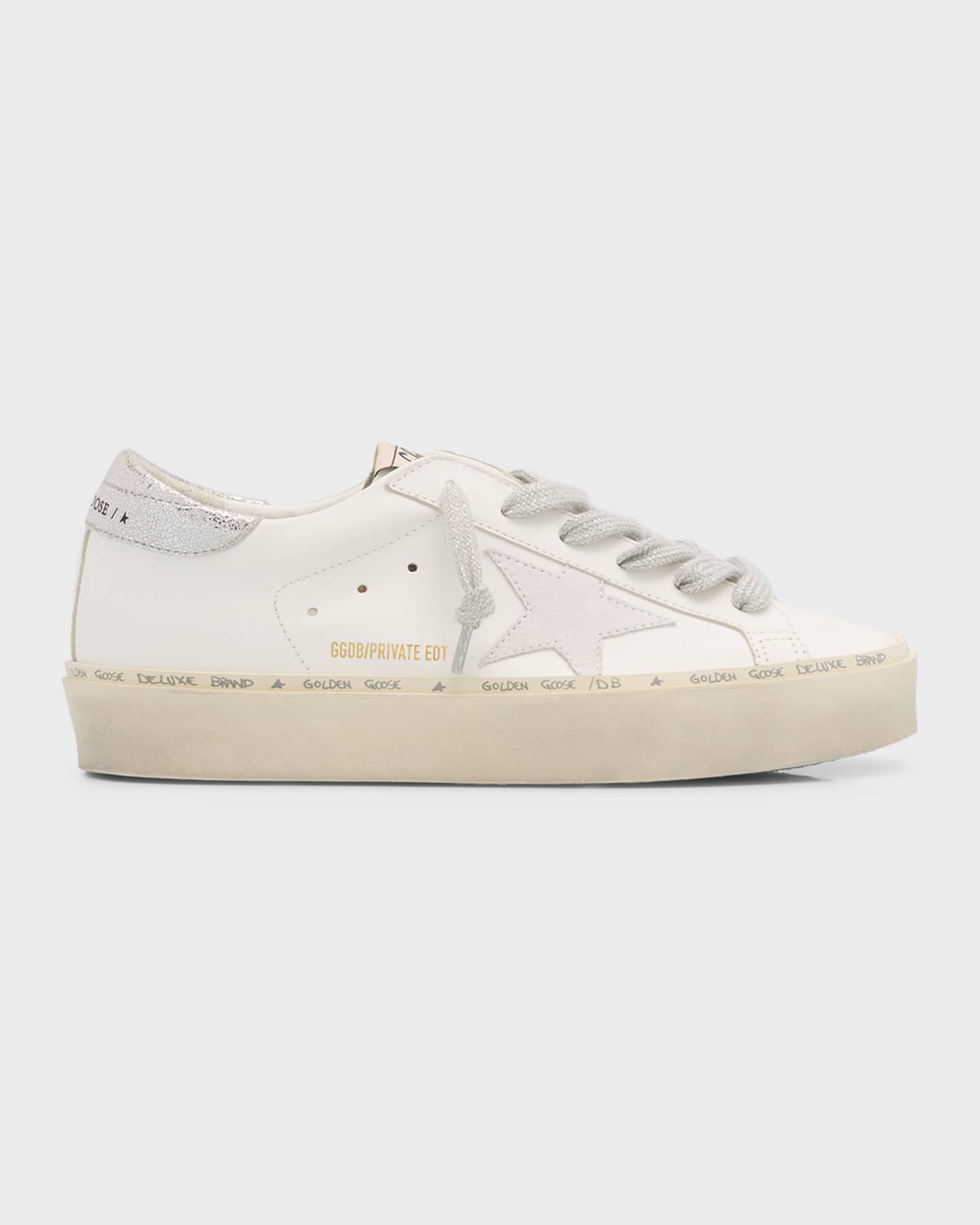 Golden Goose Hi Star Mixed Leather Low-Top Sneakers | Neiman Marcus