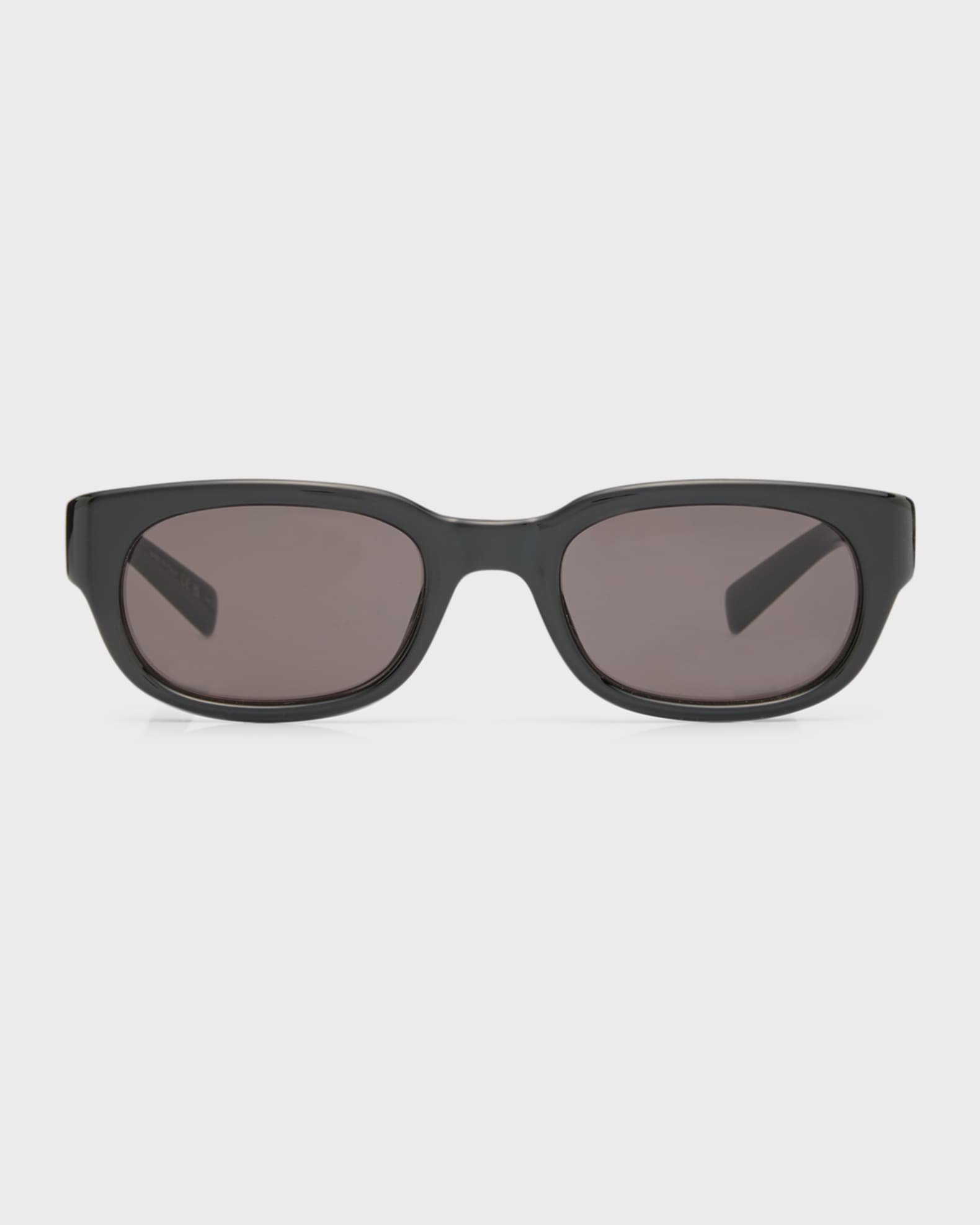 Saint Laurent Logo Acetate Rectangle Sunglasses | Neiman Marcus