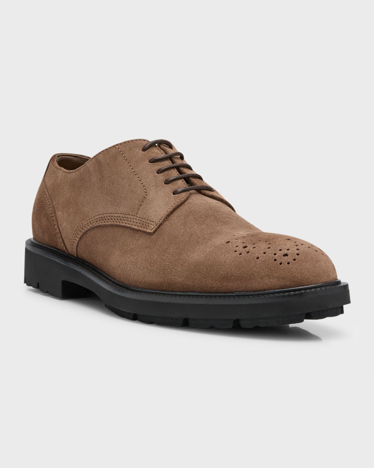 ZEGNA Men s Aosta Suede Brogue Derby Loafers Neiman Marcus