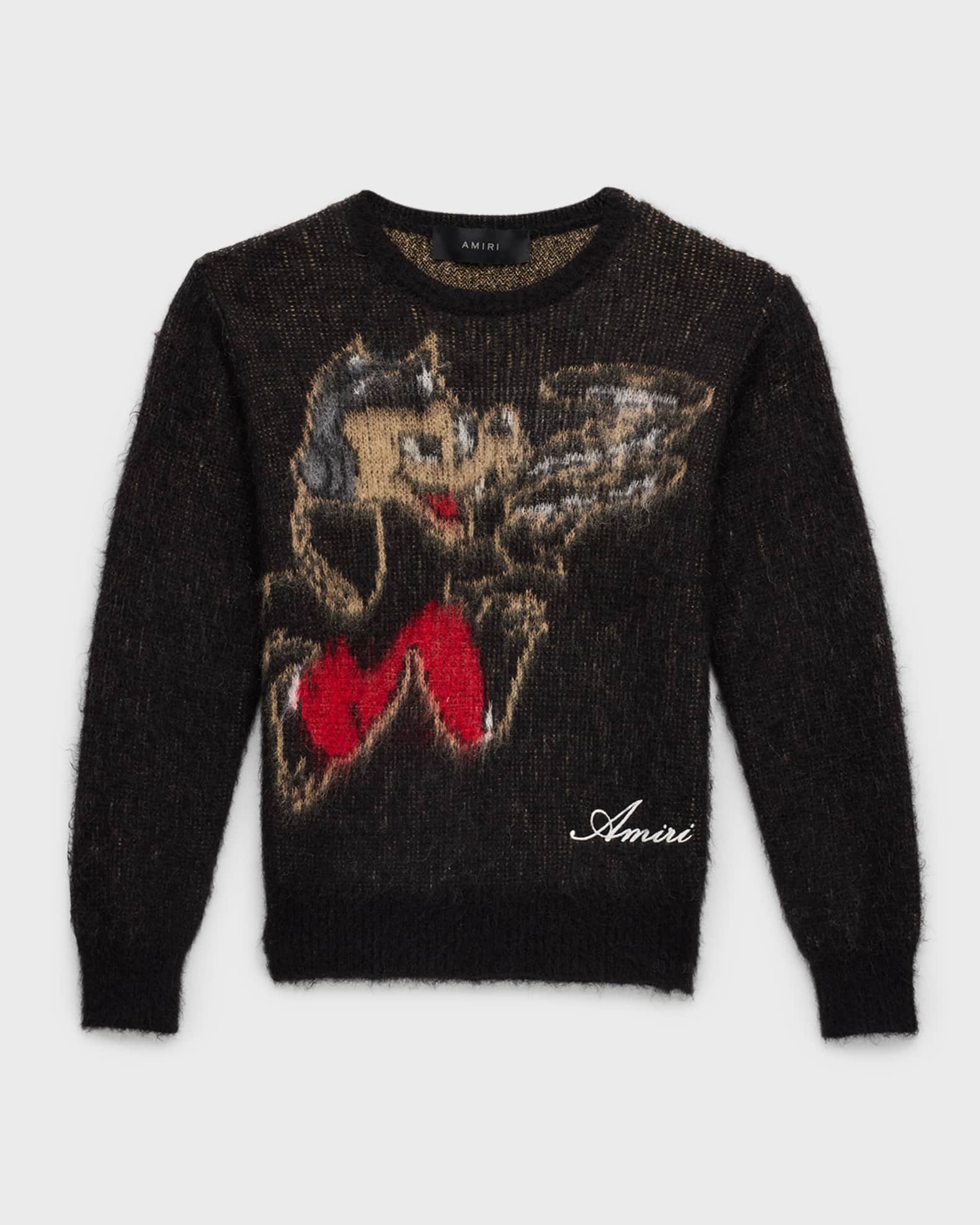Amiri Boy s Mohair Wolf Graphic Sweatshirt Size 4 12 Black 6 Boys Apparel T shirts Tees Short Sleeve Tops