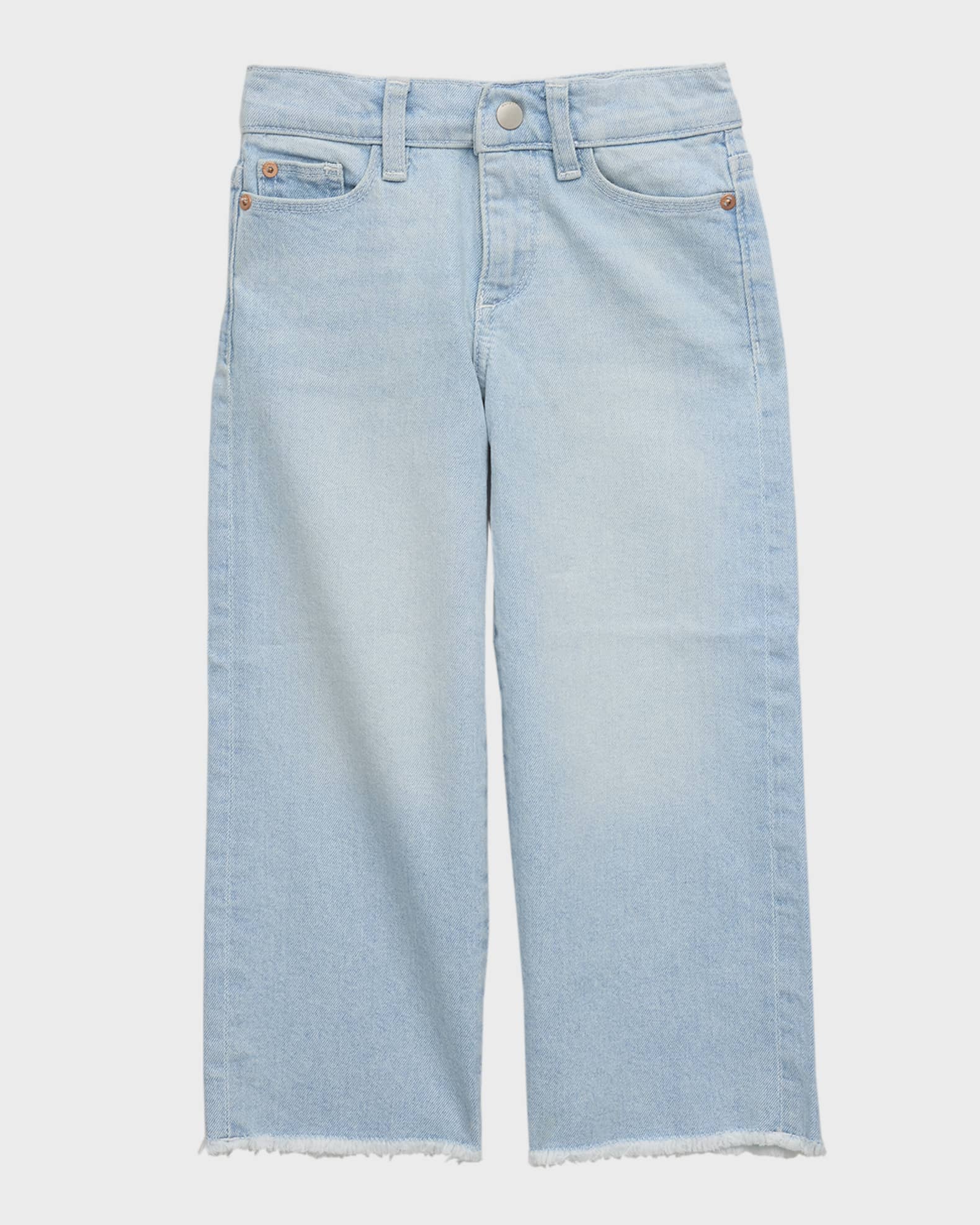 DL1961 Girl's Lily Wide Leg Raw Edge Hem Jeans, Size 2-6