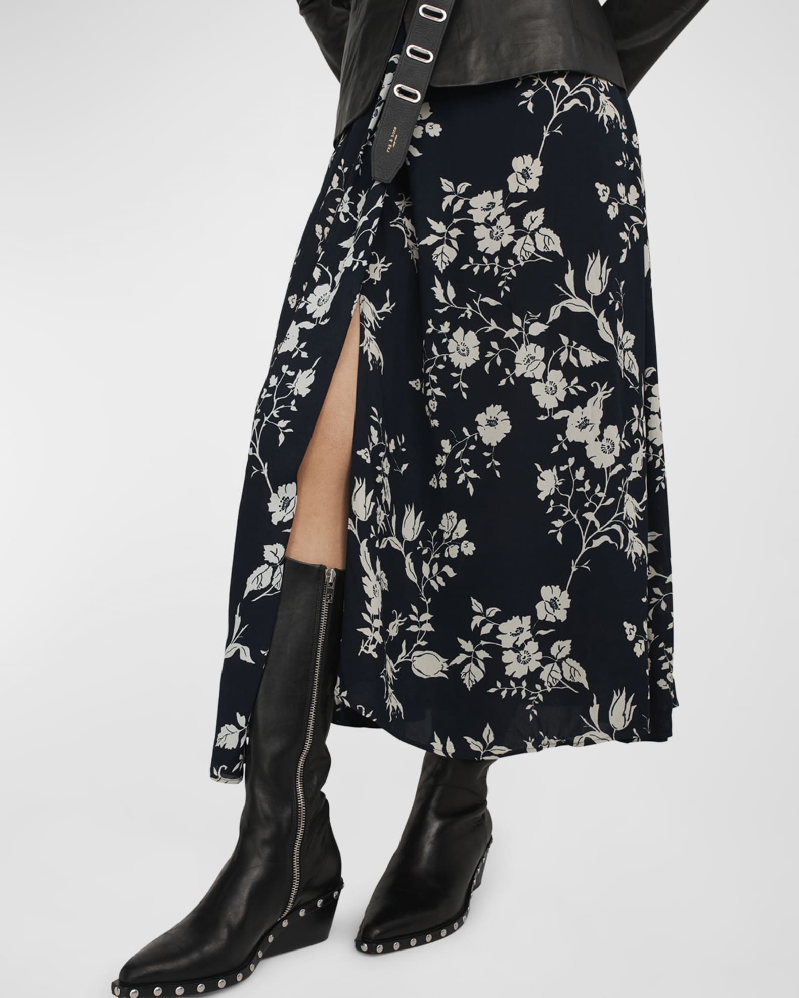 Rag & Bone Mabel Floral Sleeveless Maxi Wrap Dress | Neiman Marcus