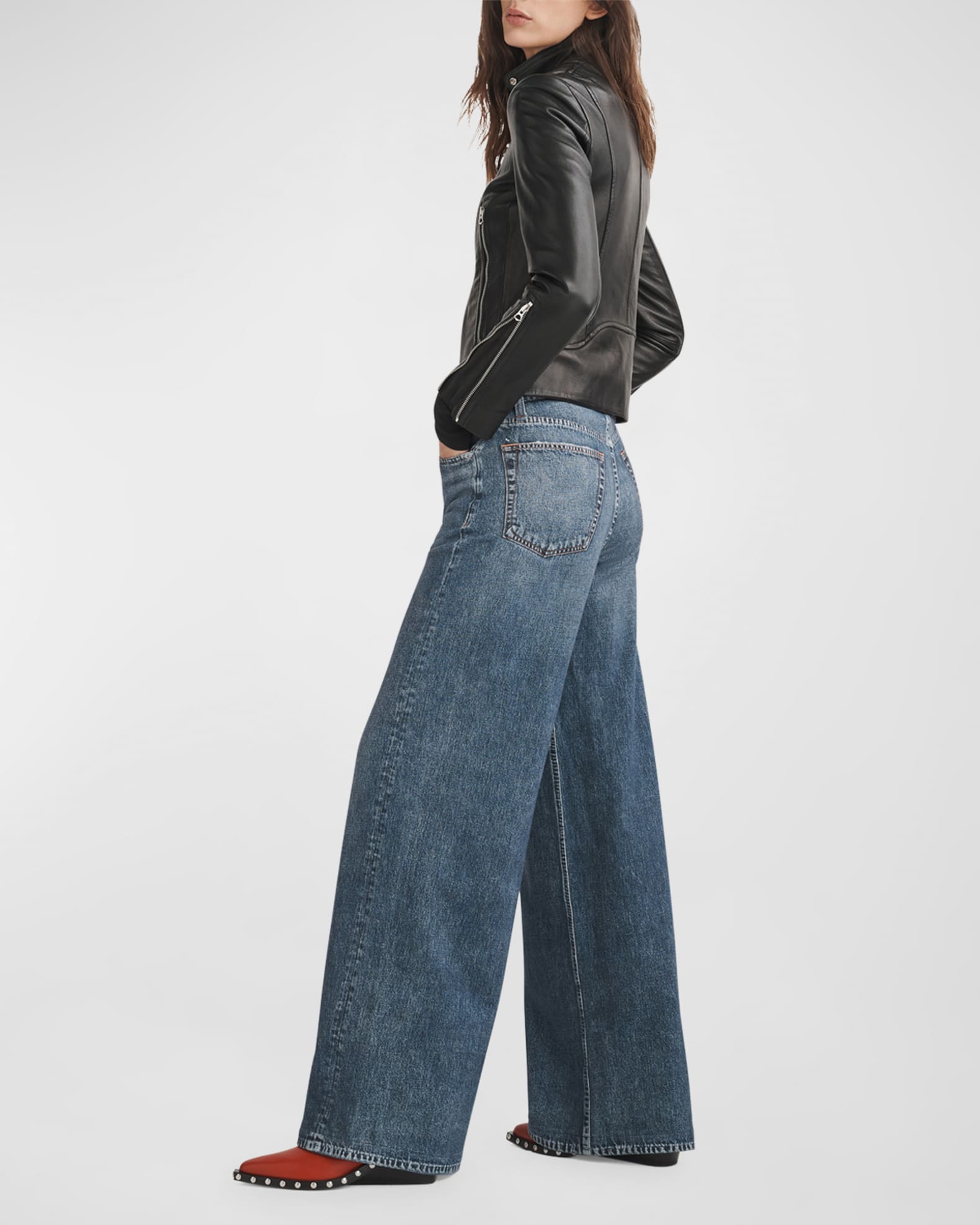 Rag Bone Blue Miramar Terry Sofie Wide Leg Lounge Pants