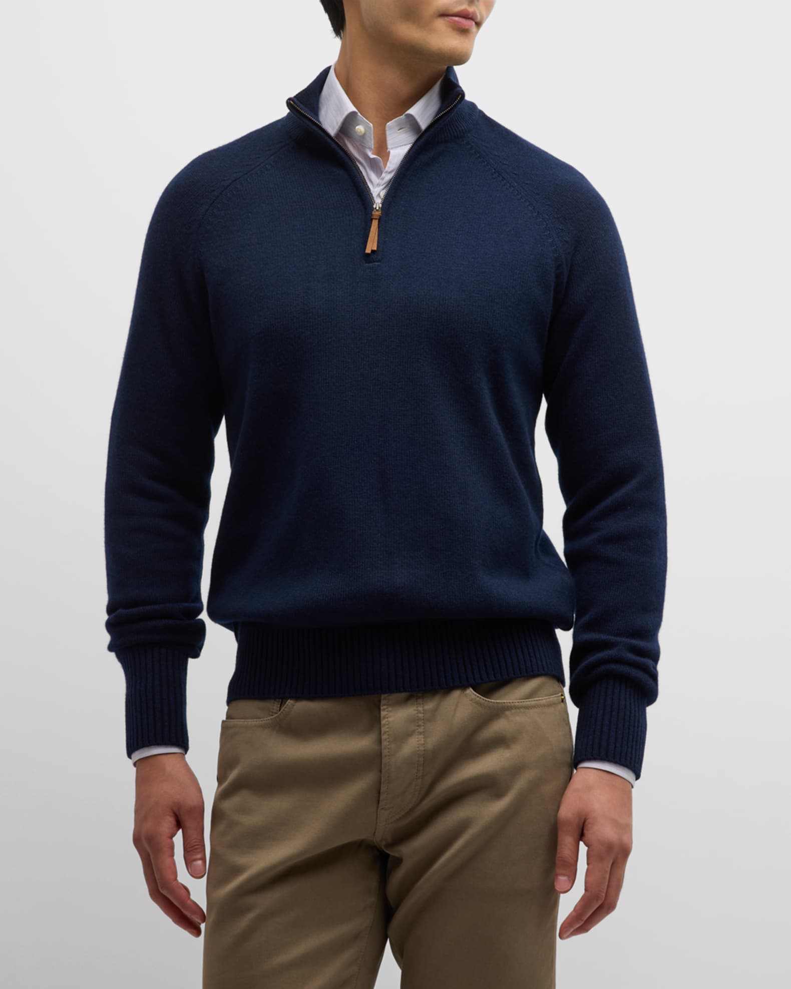 Sid Mashburn Men's QuarterZip Cashmere Sweater Neiman Marcus
