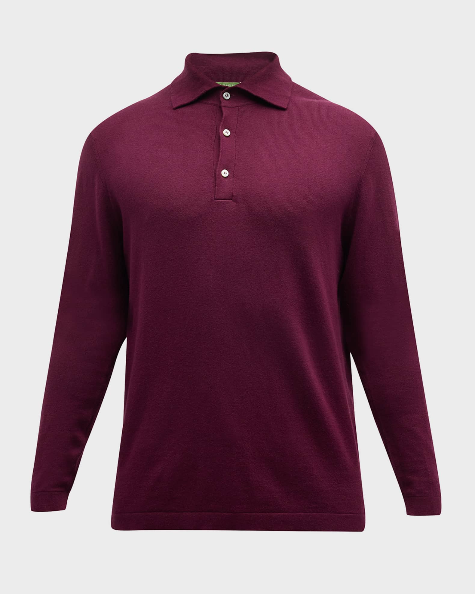 Sid Mashburn Men's Rally Cotton-Cashmere Polo Sweater | Neiman Marcus