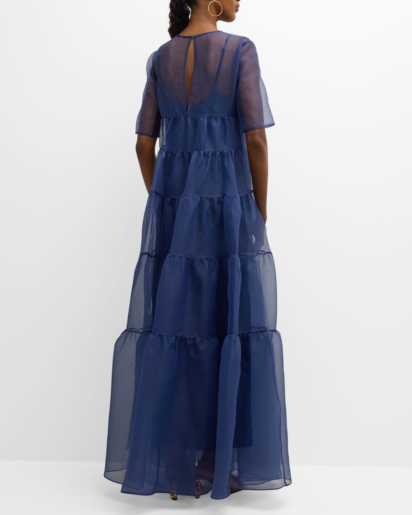 Costa Mani Hyacinth Dress, Blue and Red Combi