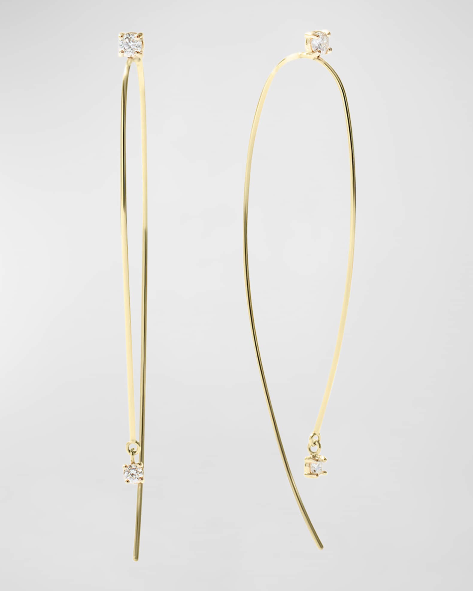 14K Gold Hooked On Hoops With Diamonds 0