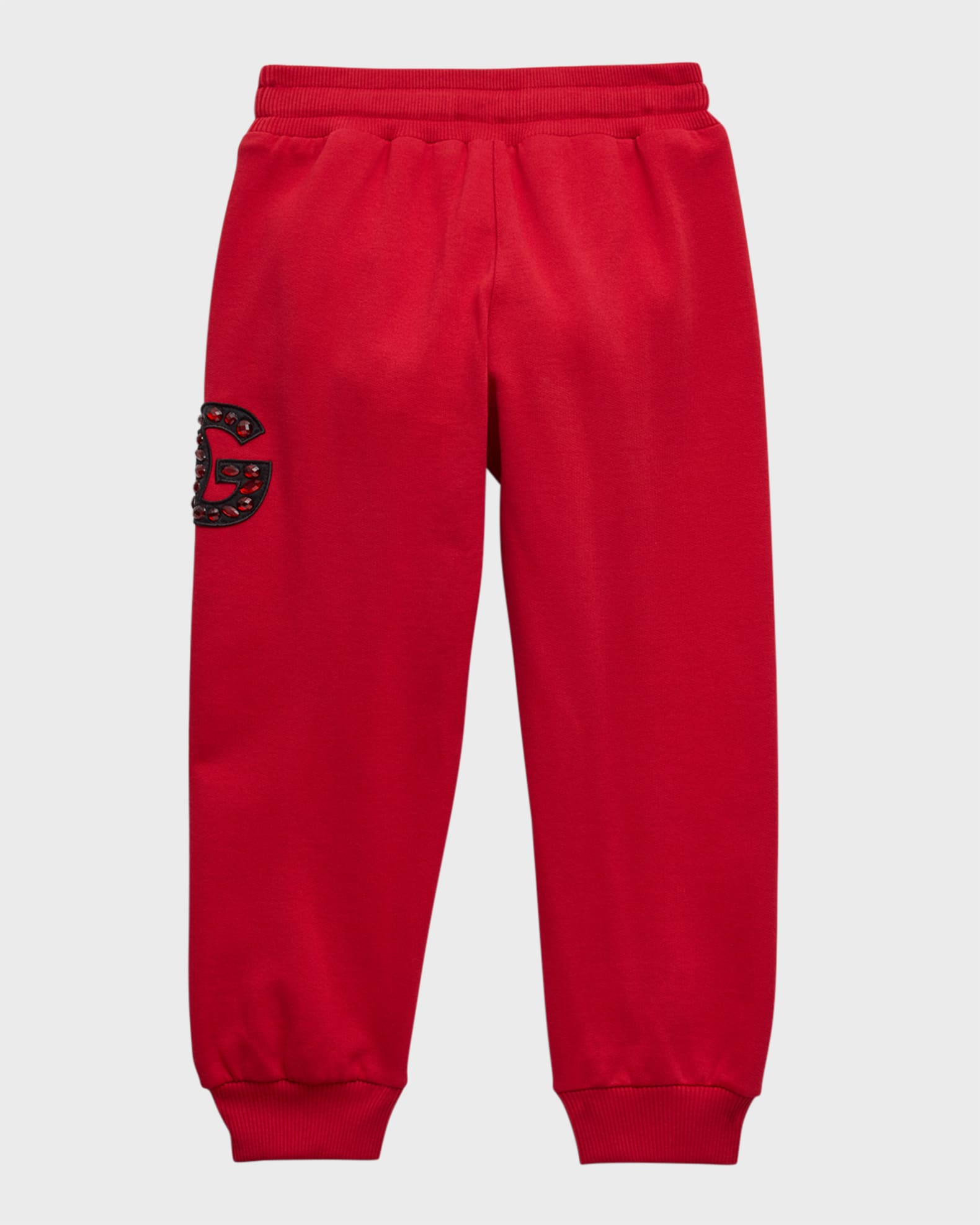 Girl's DG Rhinestone Logo Jogger Pants, Size 4-6 1