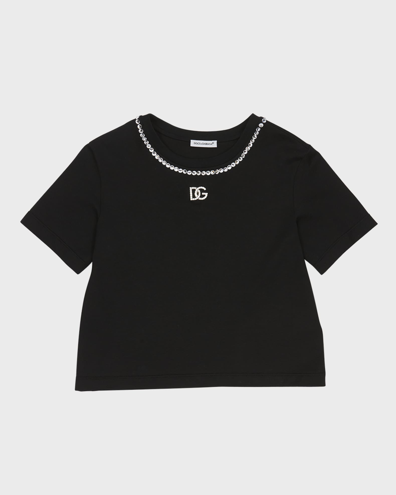 Girl's Embellished Interlocked Logo-Print T-Shirt 0