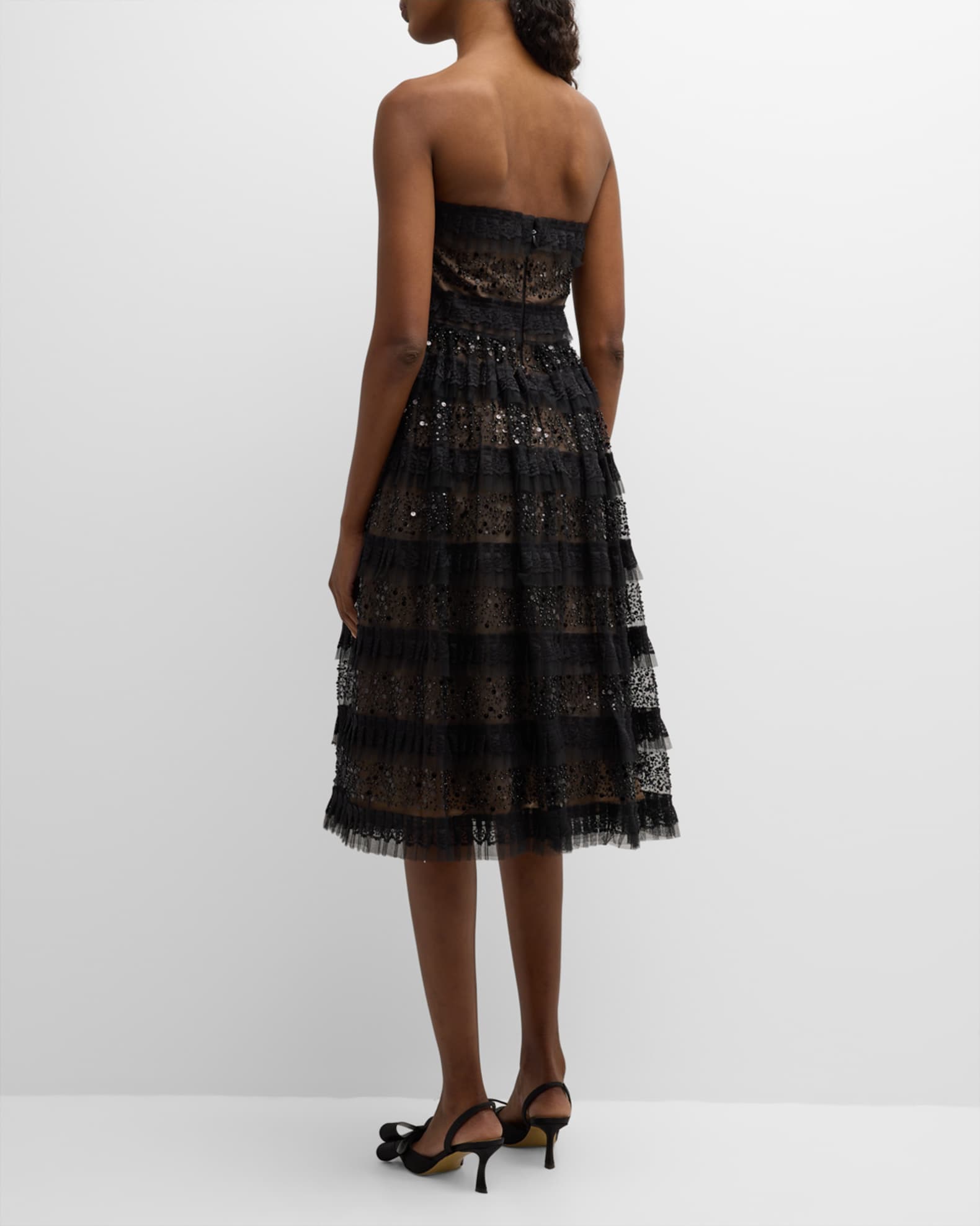 Dress the Population Black Label Ruby Tiered Strapless Bead