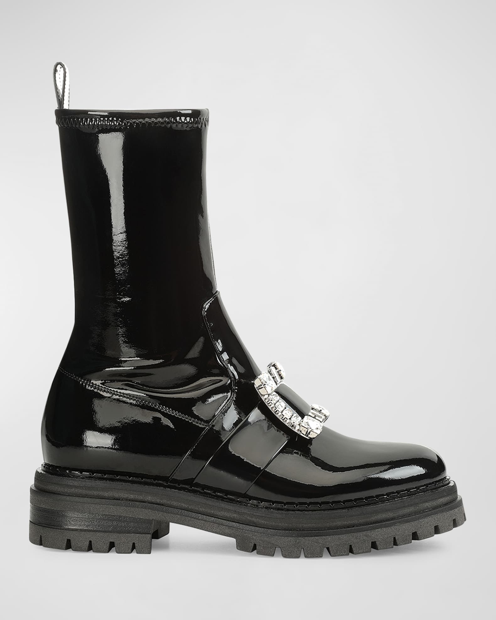 Patent croc biker sale boots
