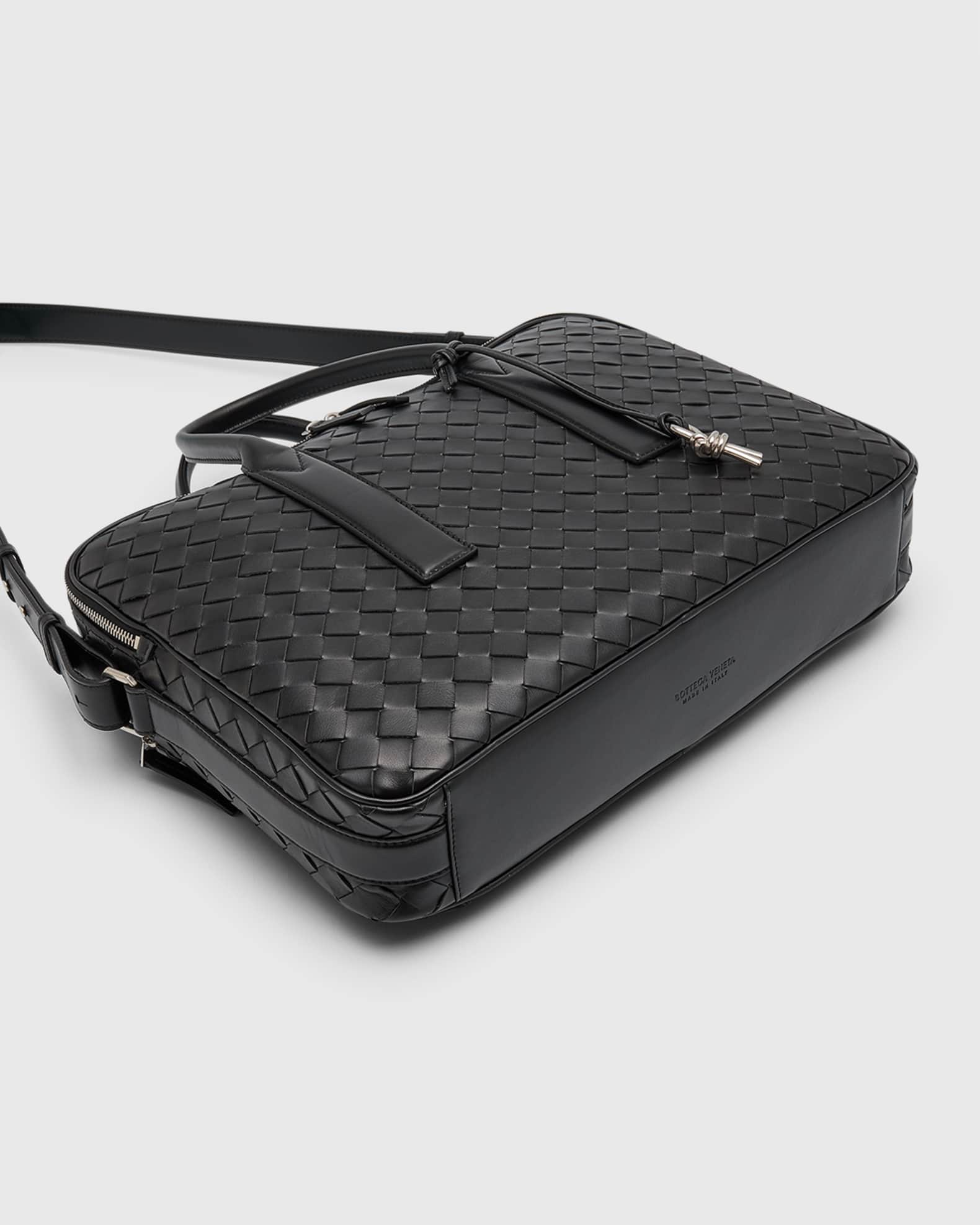 Nero intrecciato briefcase top