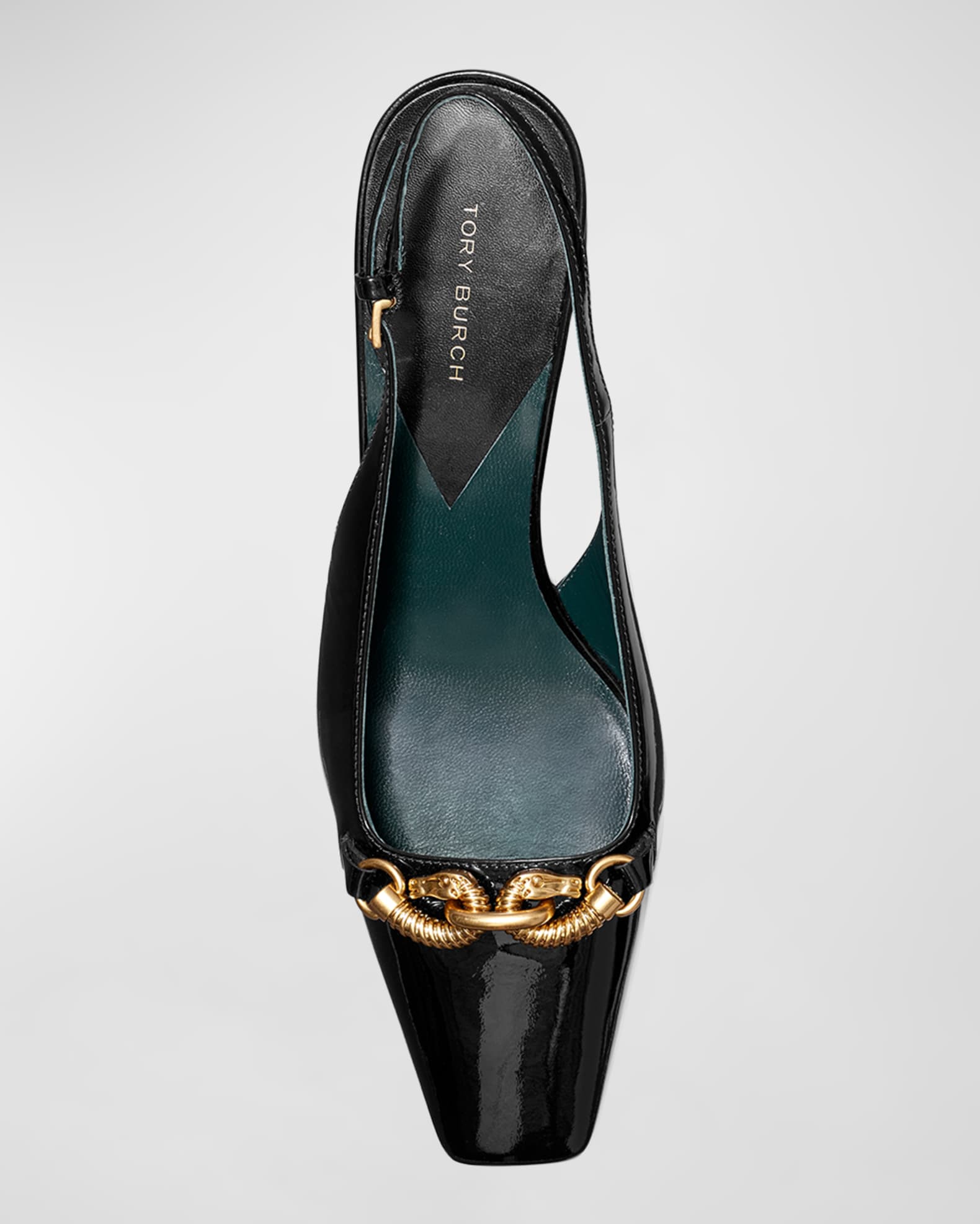 Jessa Patent Horse Bit Slingback Pumps