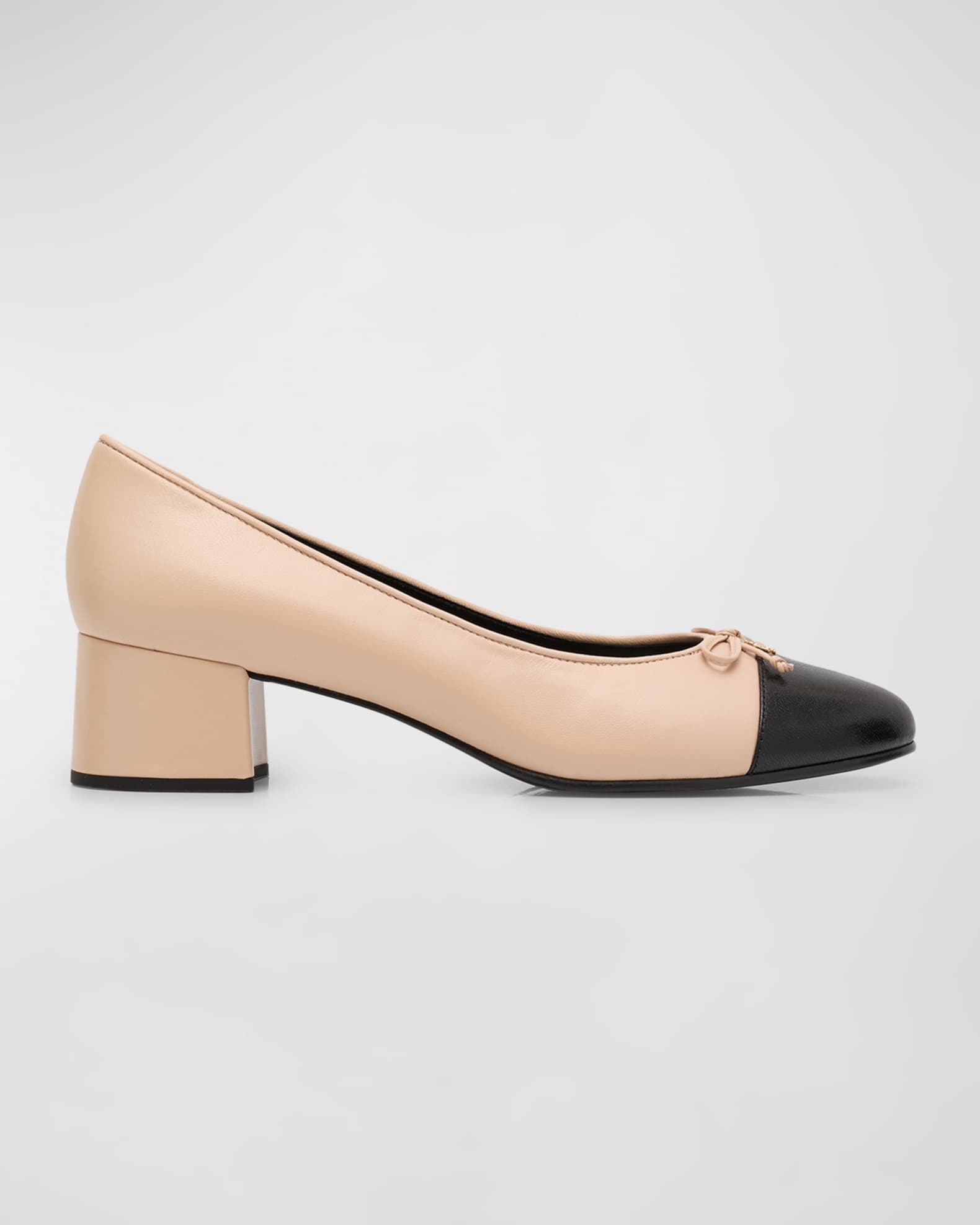 Tory Burch Bicolor Cap-Toe Ballerina Pumps | Neiman Marcus