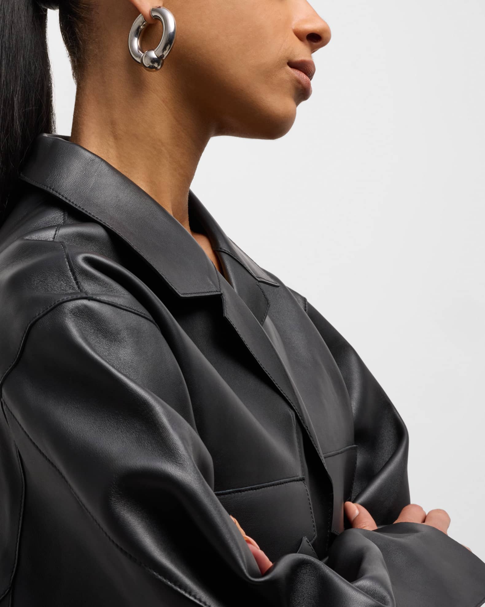 25SS new/BALENCIAGA メガイヤリングP Earrings Silver Balenciaga Mega Earrings P | Neiman Marcus