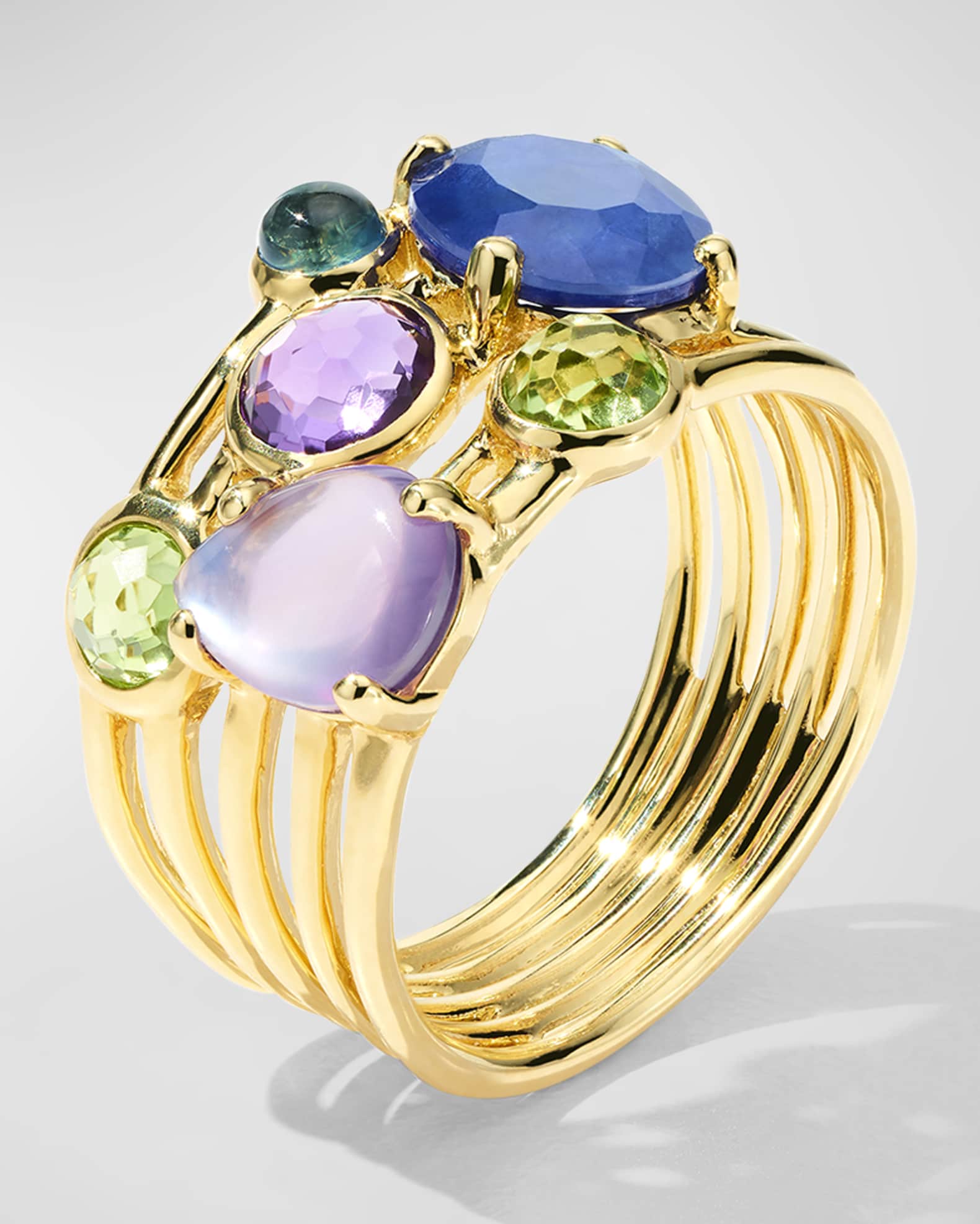 18K Gold Rock Candy Gelato 6-Stone Cluster Ring in Alpine 1