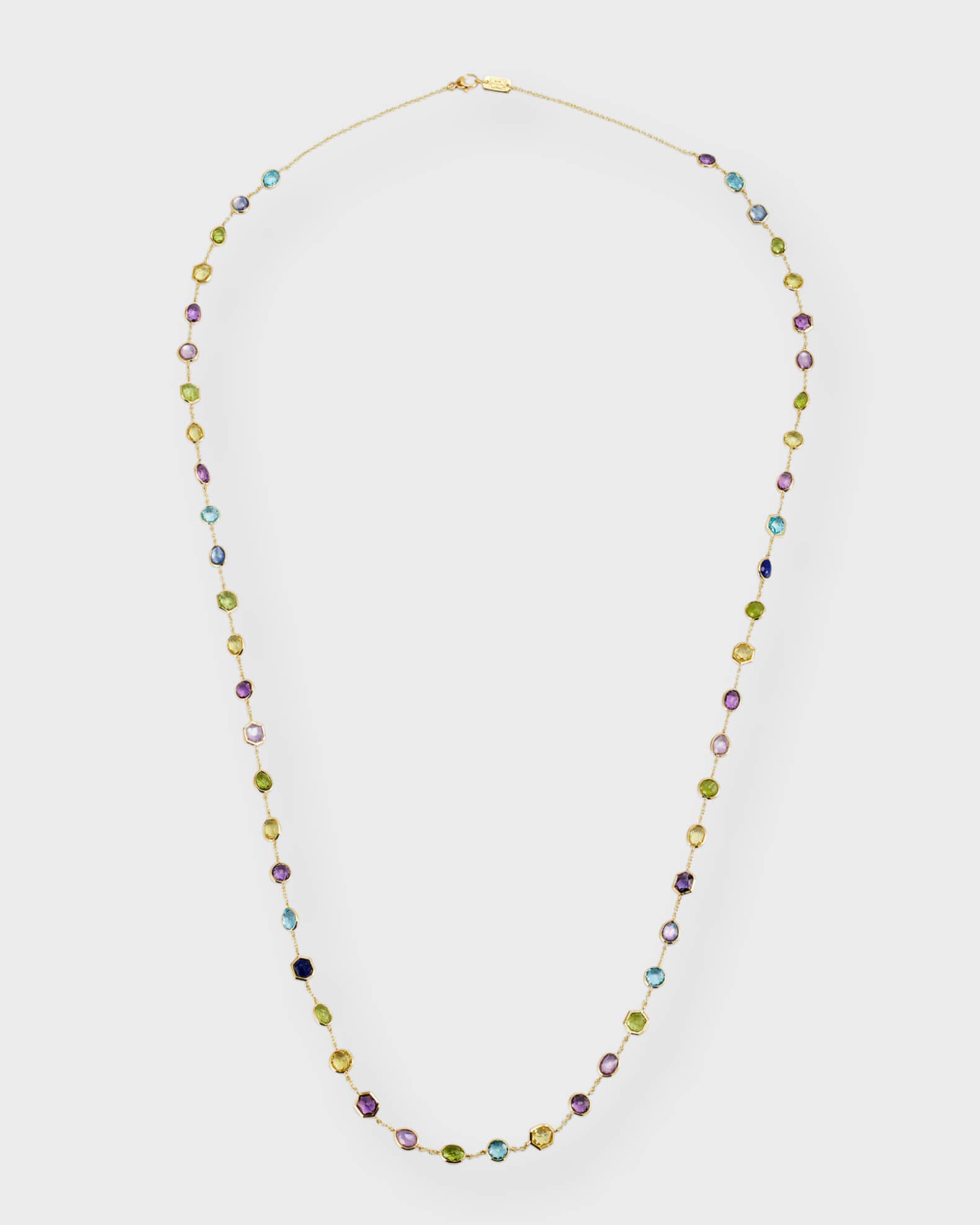 18K Rock Candy Multi Stone Station Chain Necklace in Alpine, 37"L 0