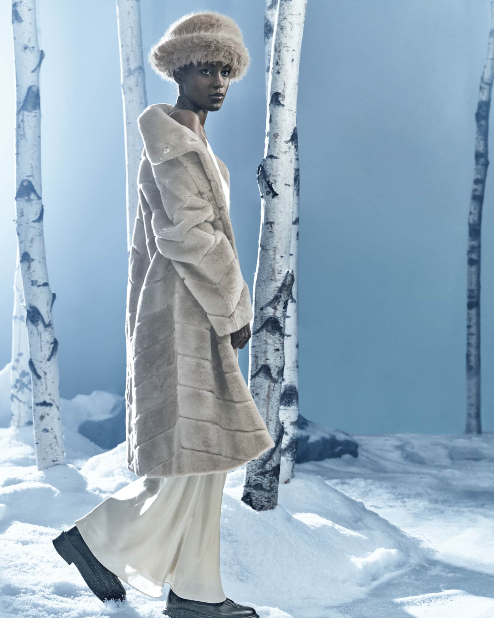 Gorski Reversible Chevron Lamb Shearling Coat | Neiman Marcus