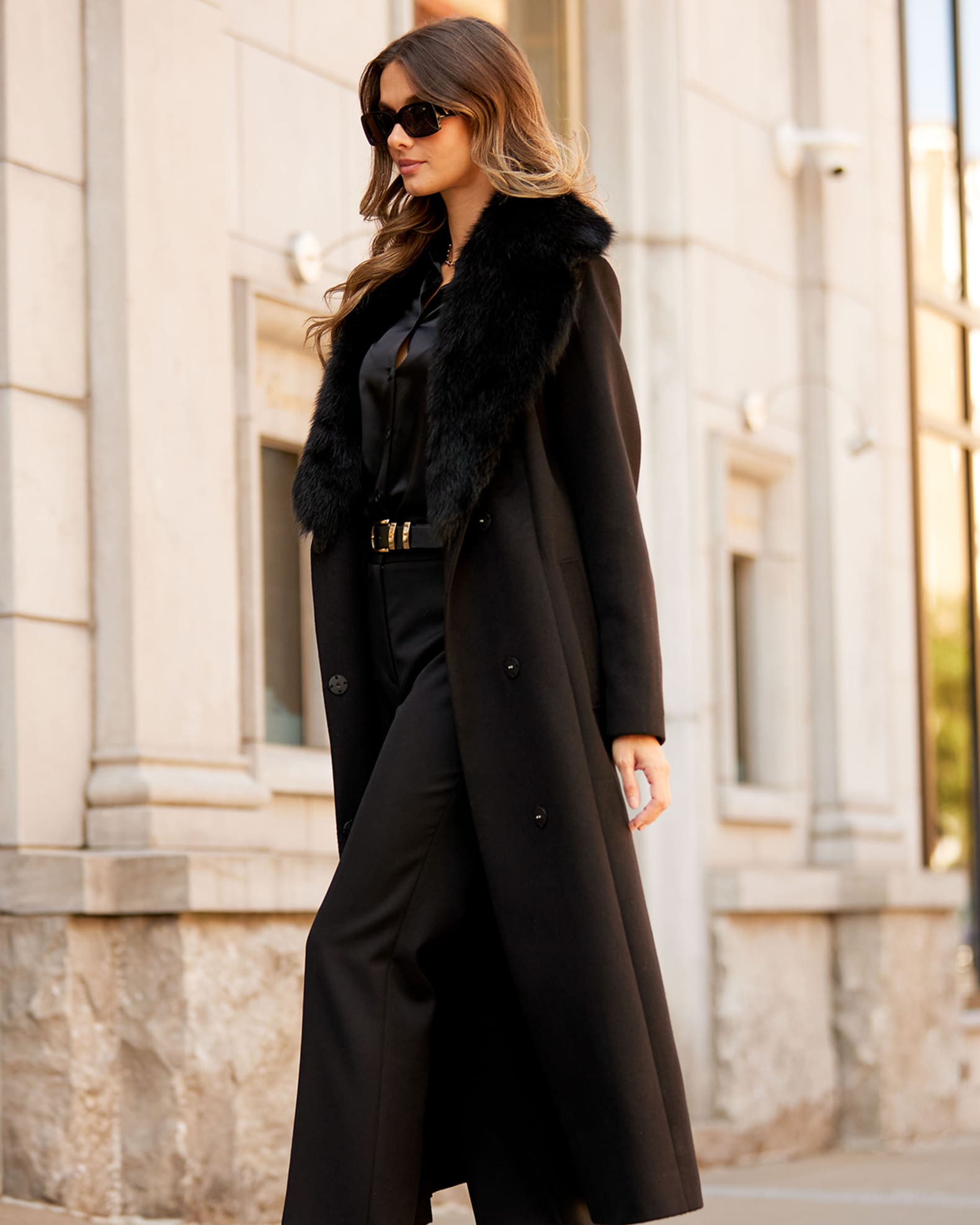 2040281 Black Brushed Coat main image 1