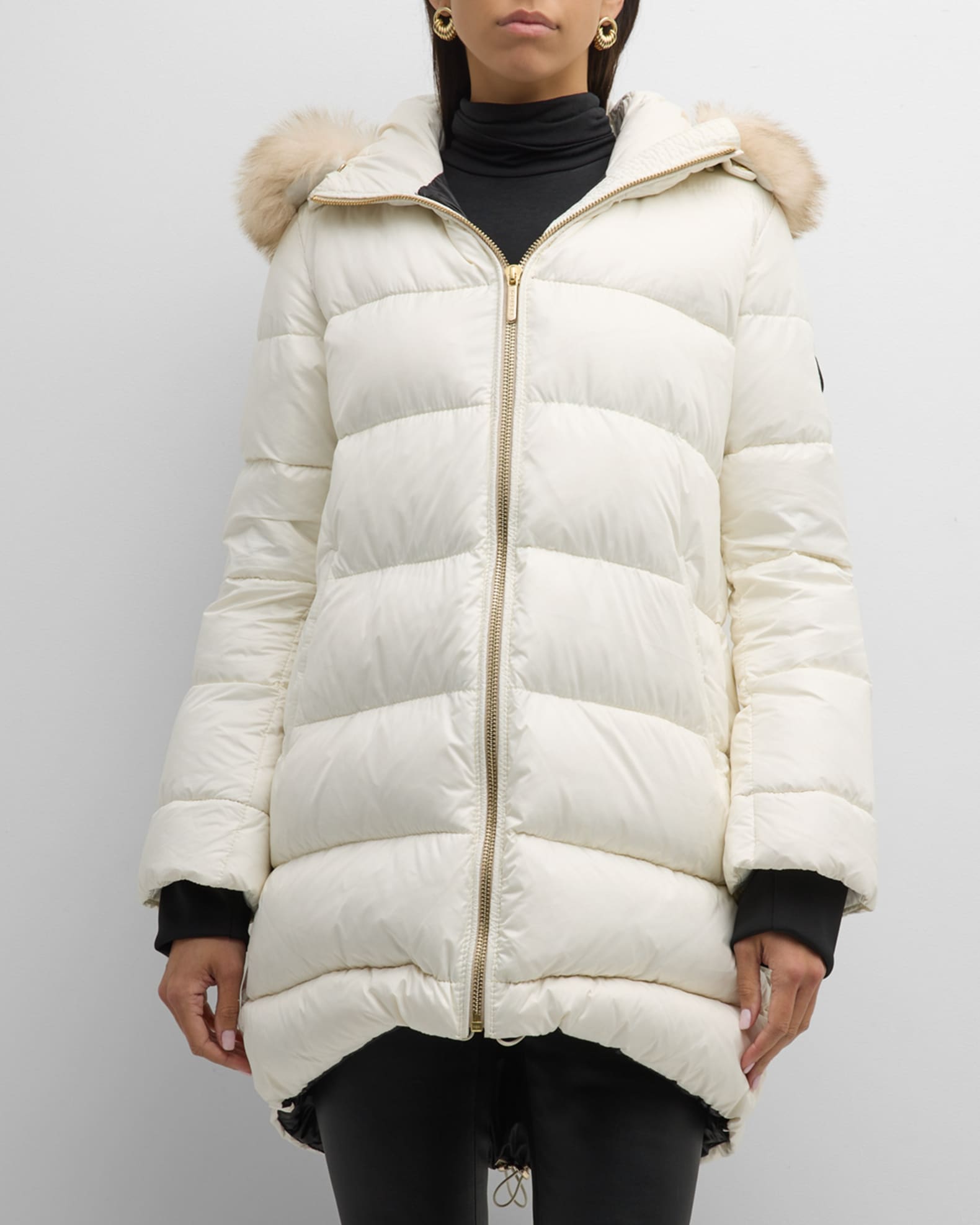 Apres-Ski Down-Filled Jacket With Detachable Toscana Shearling Lamb Hood Trim 0