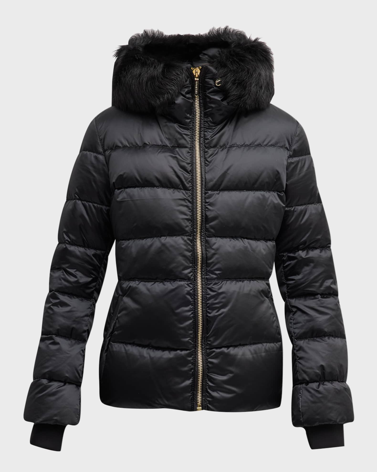 Padded Collar Duvet Belted Puffer Coat