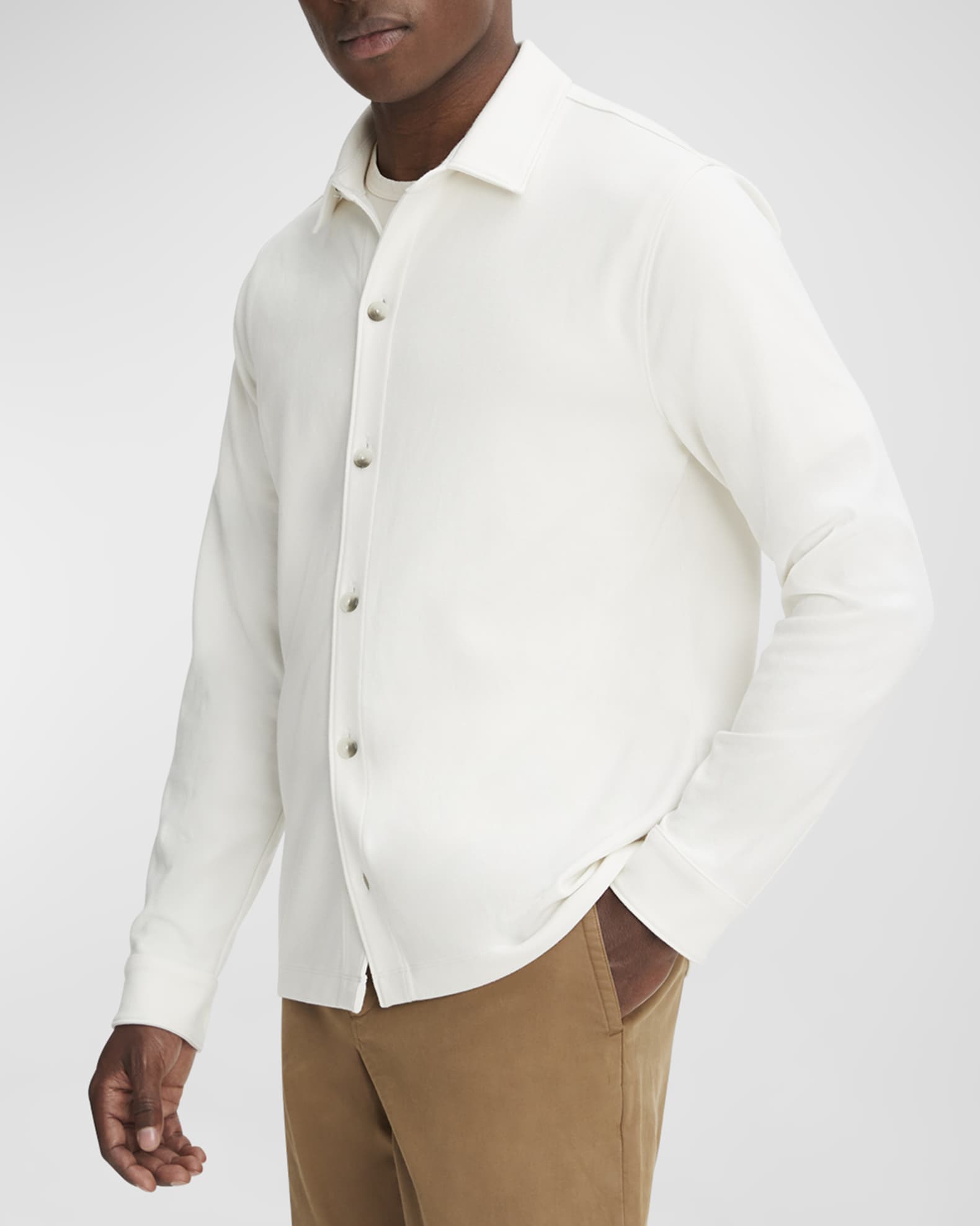 Vince Men's Twill Knit ButtonDown Shirt Neiman Marcus