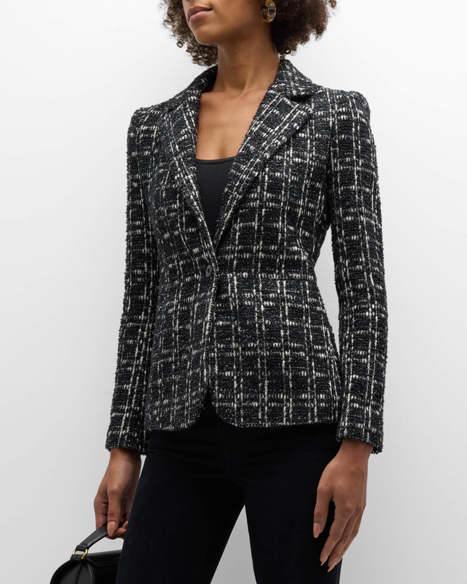 Tweed fitted blazer store