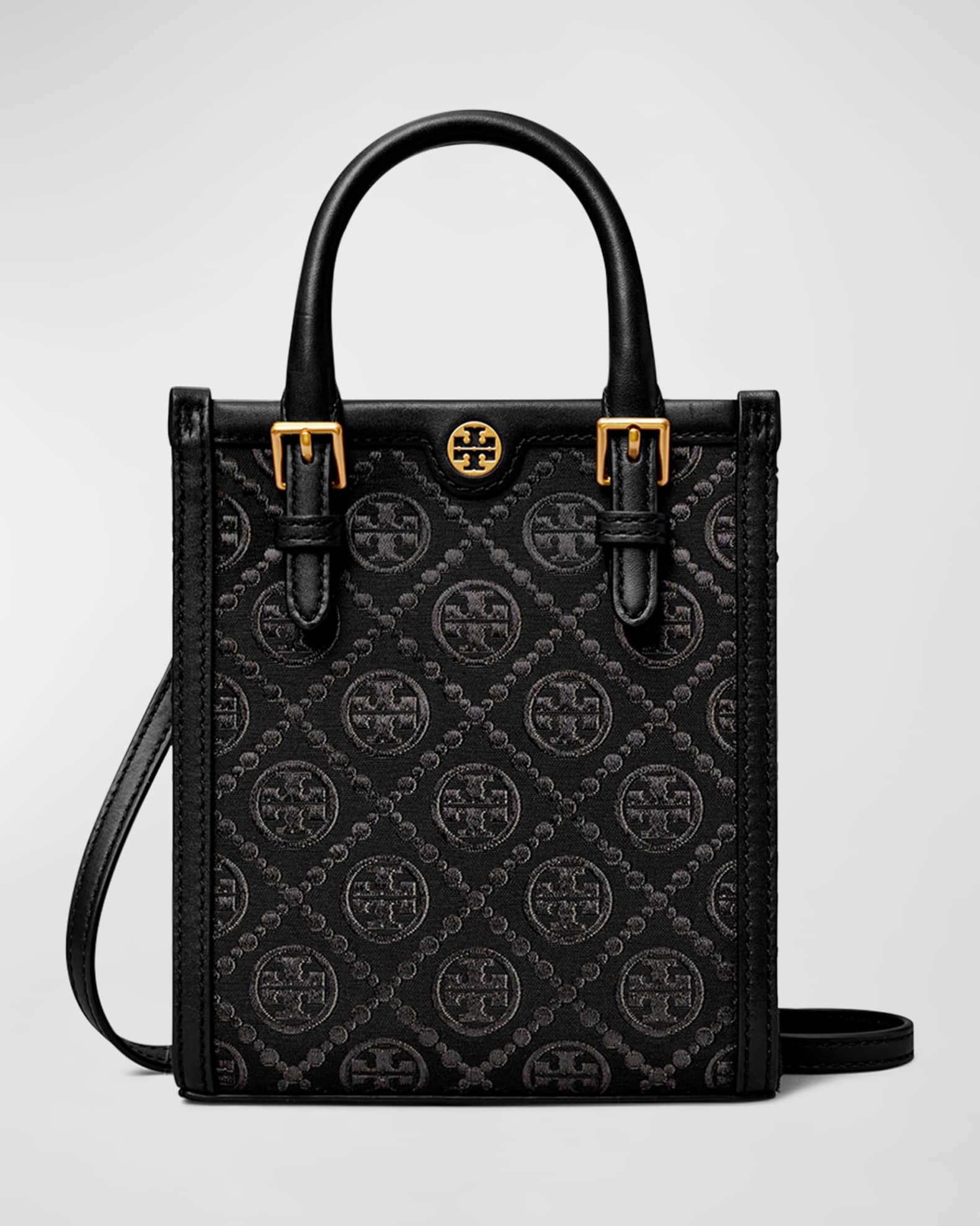 Tory Burch collection canvas jacquard small tote bag T Monogram