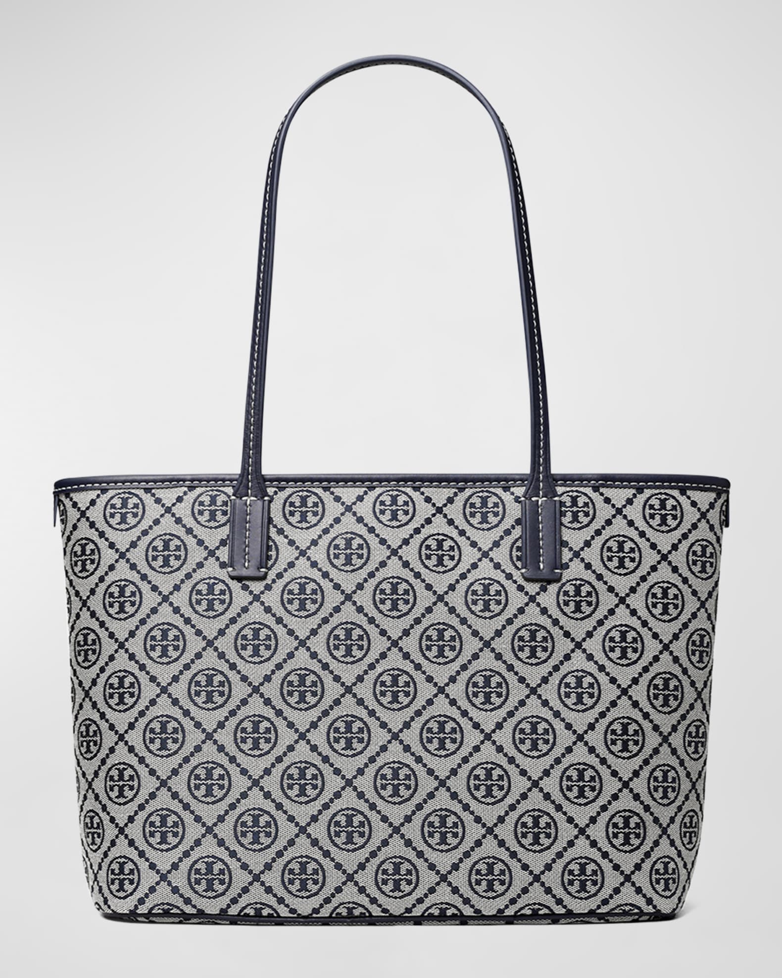 Tory Burch T Monogram Web Strap Coated Canvas Tote Bag