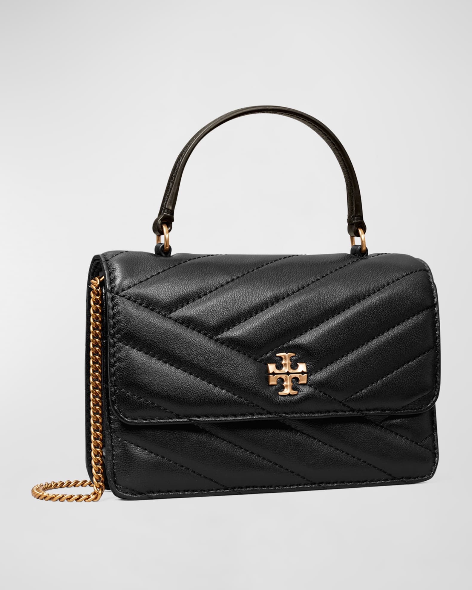 Shop Tory Burch Mini Kira Quilted Leather Top-Handle Bag