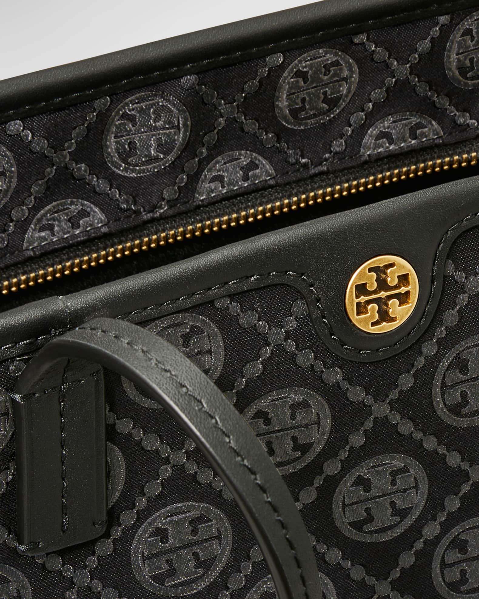 Tory Burch Small T Monogram Zip Canvas Tote Bag | Neiman Marcus