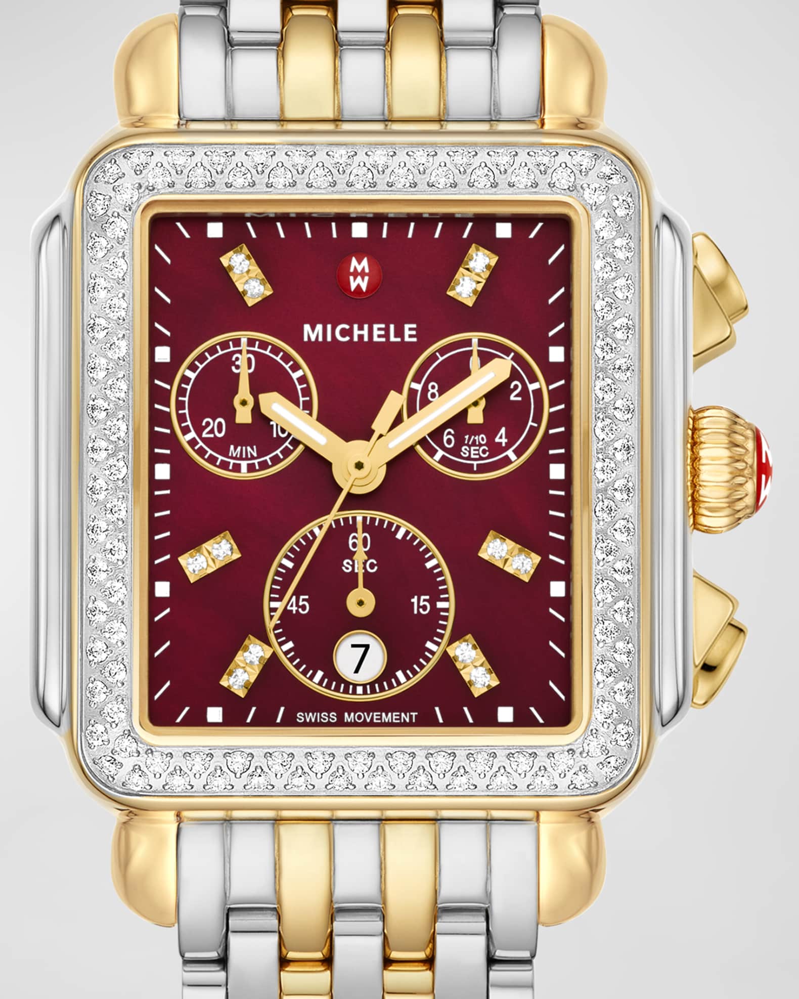 Michele watch shop pink face