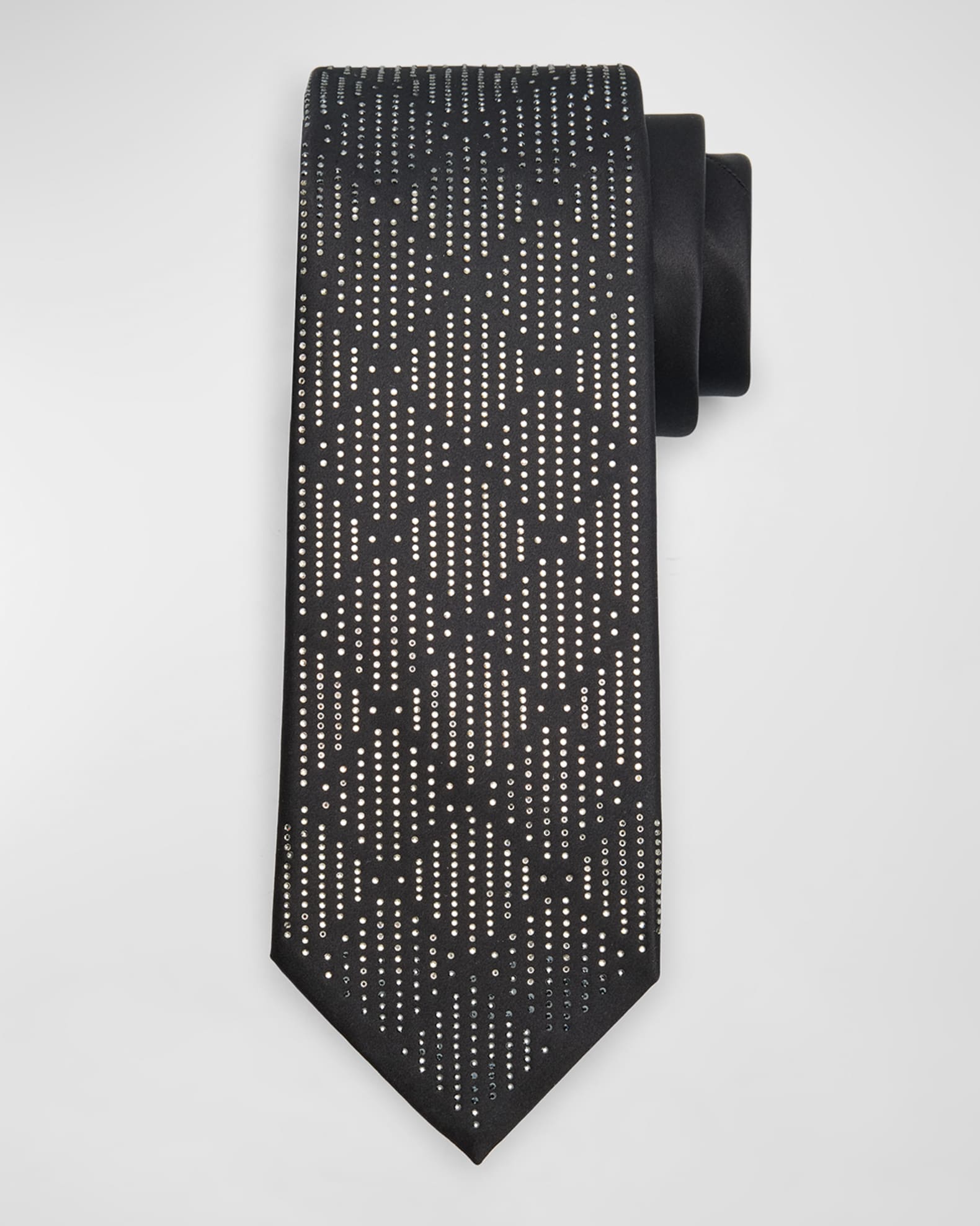 Men's Crystal-Embellished Silk Tie 0