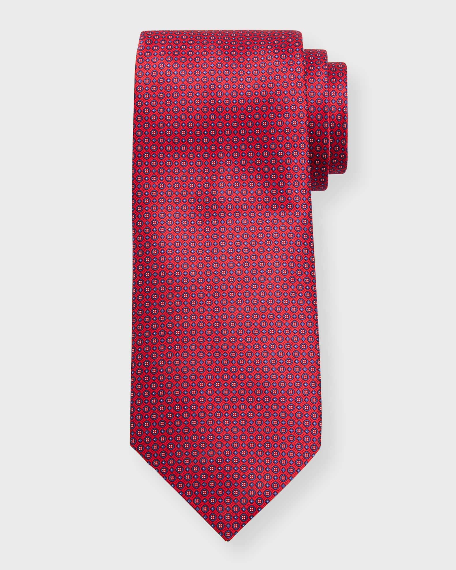 Men's Silk Micro-Geometric Tie 0