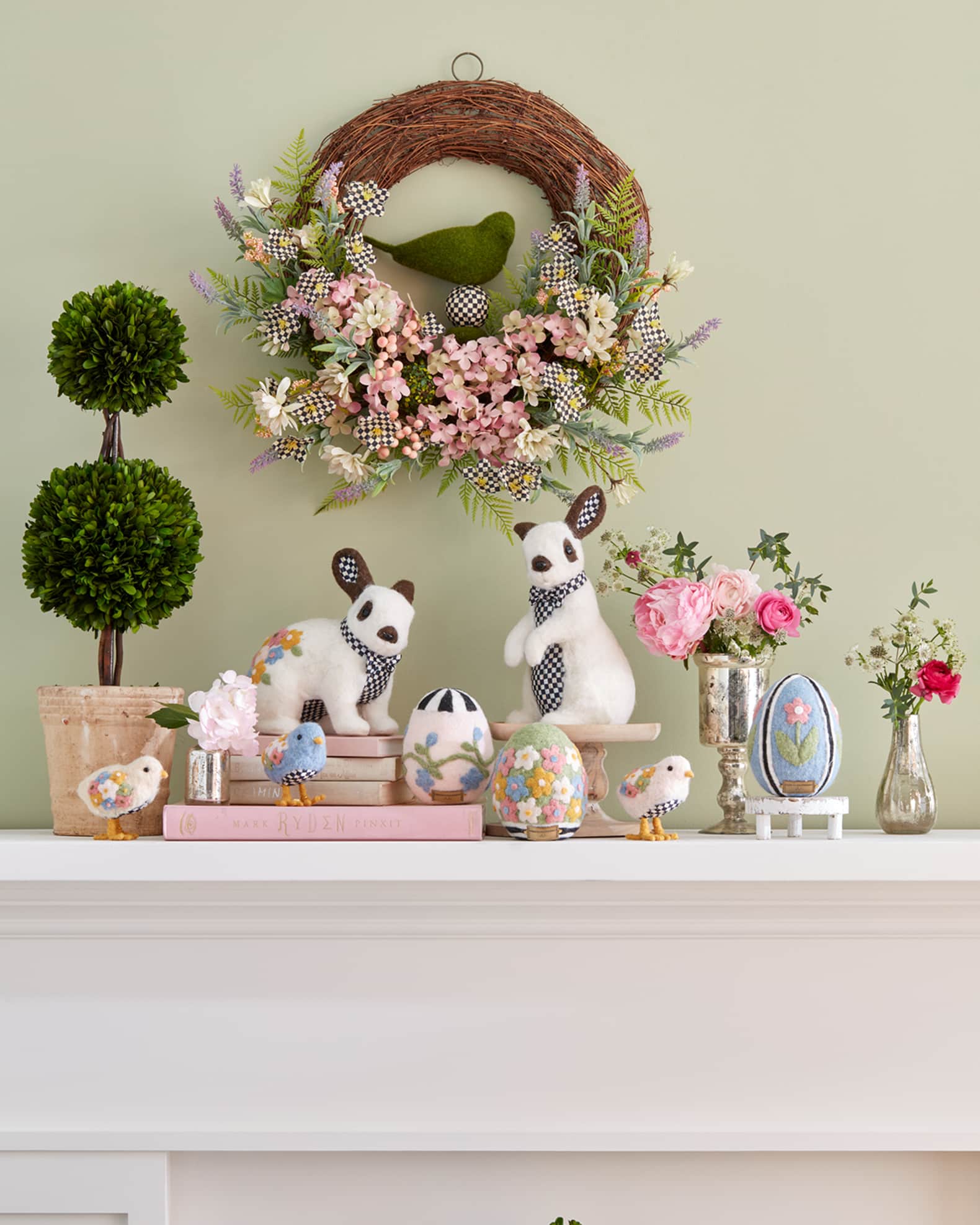 MacKenzie Childs Courtly Check Menu Rabbit - La Petite Maison Blanche