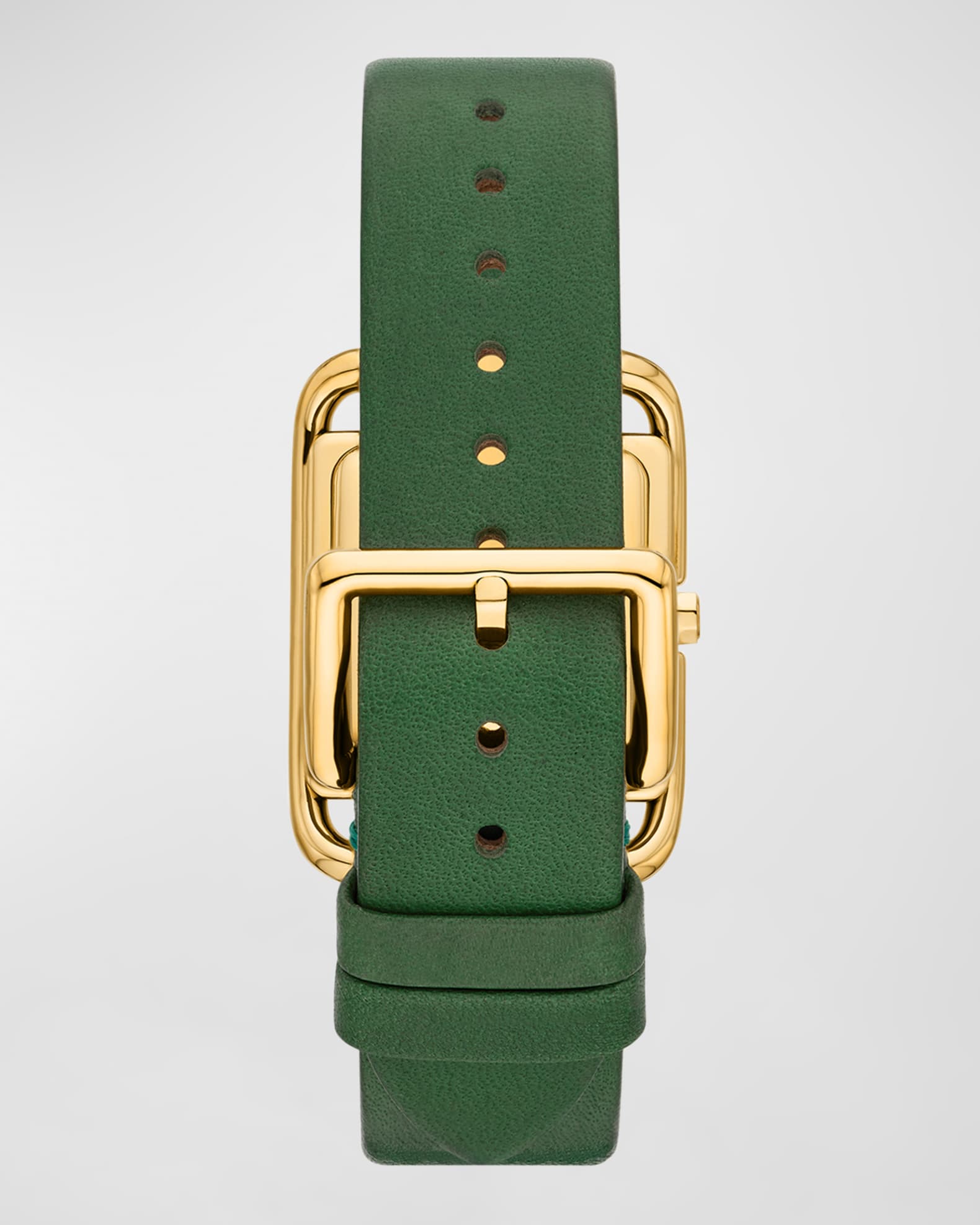 Tory Burch The Miller Square Watch with Leather Strap Neiman Marcus