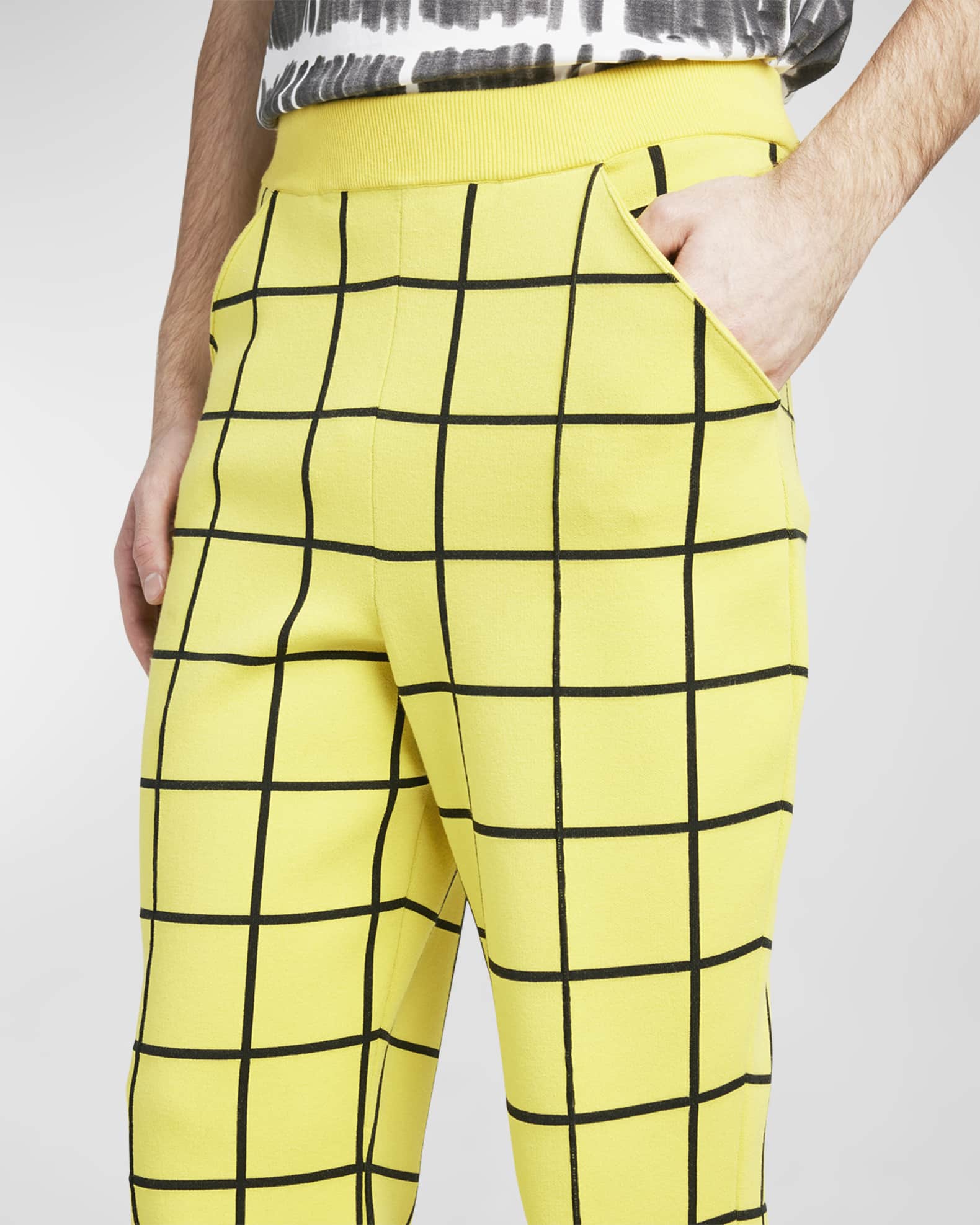 Givenchy plaid-pattern panelled carpenter jeans - Yellow