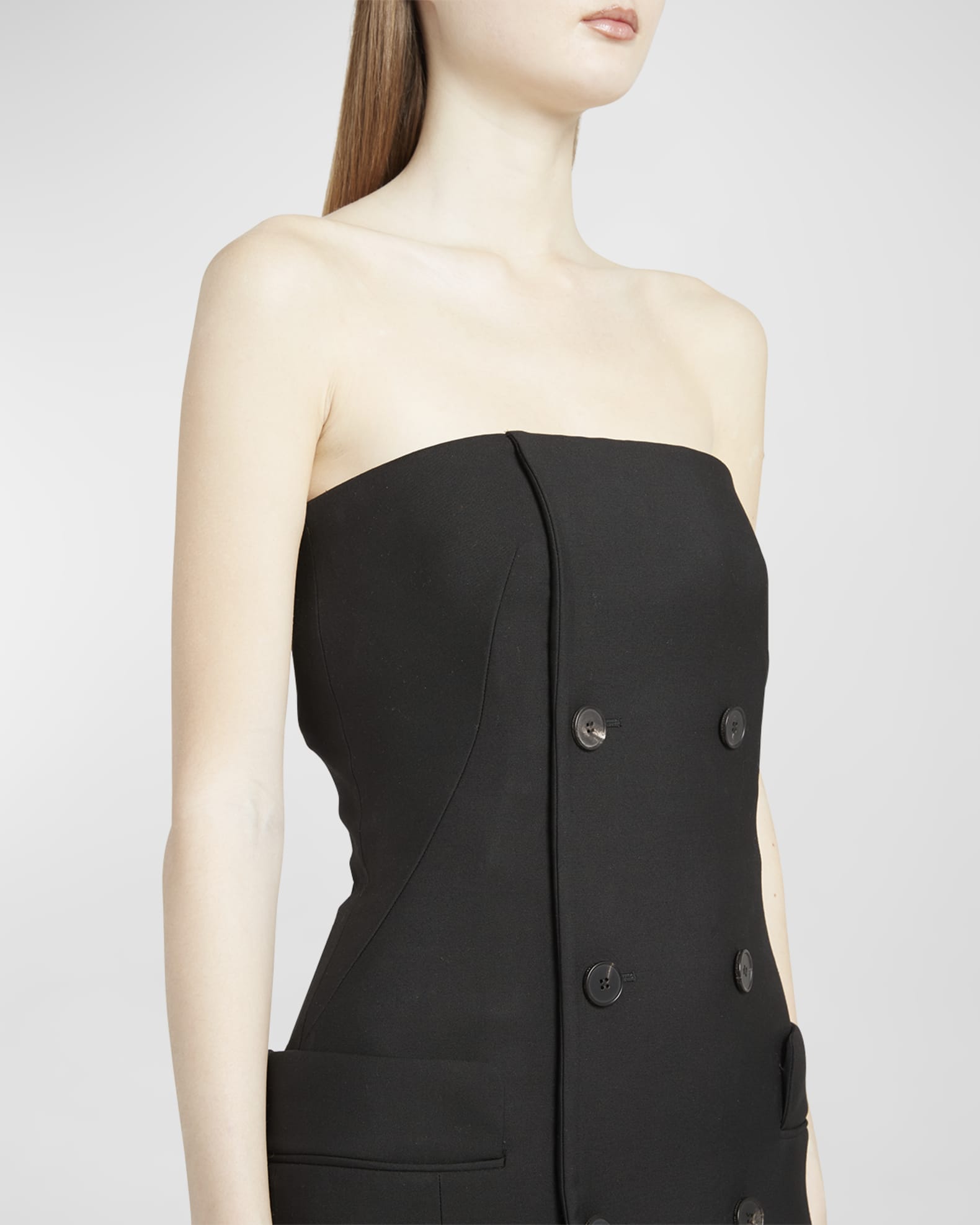 Strapless Double Breasted Blazer Dress