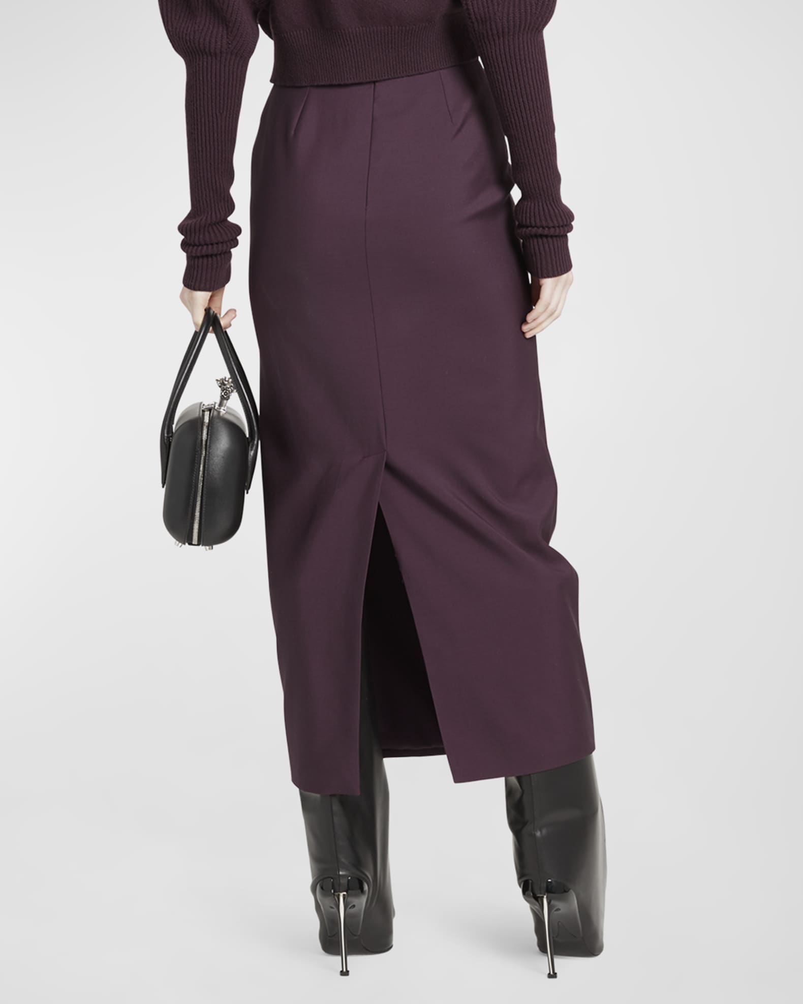 Alexander McQueen Long Wool Pencil Skirt | Neiman Marcus