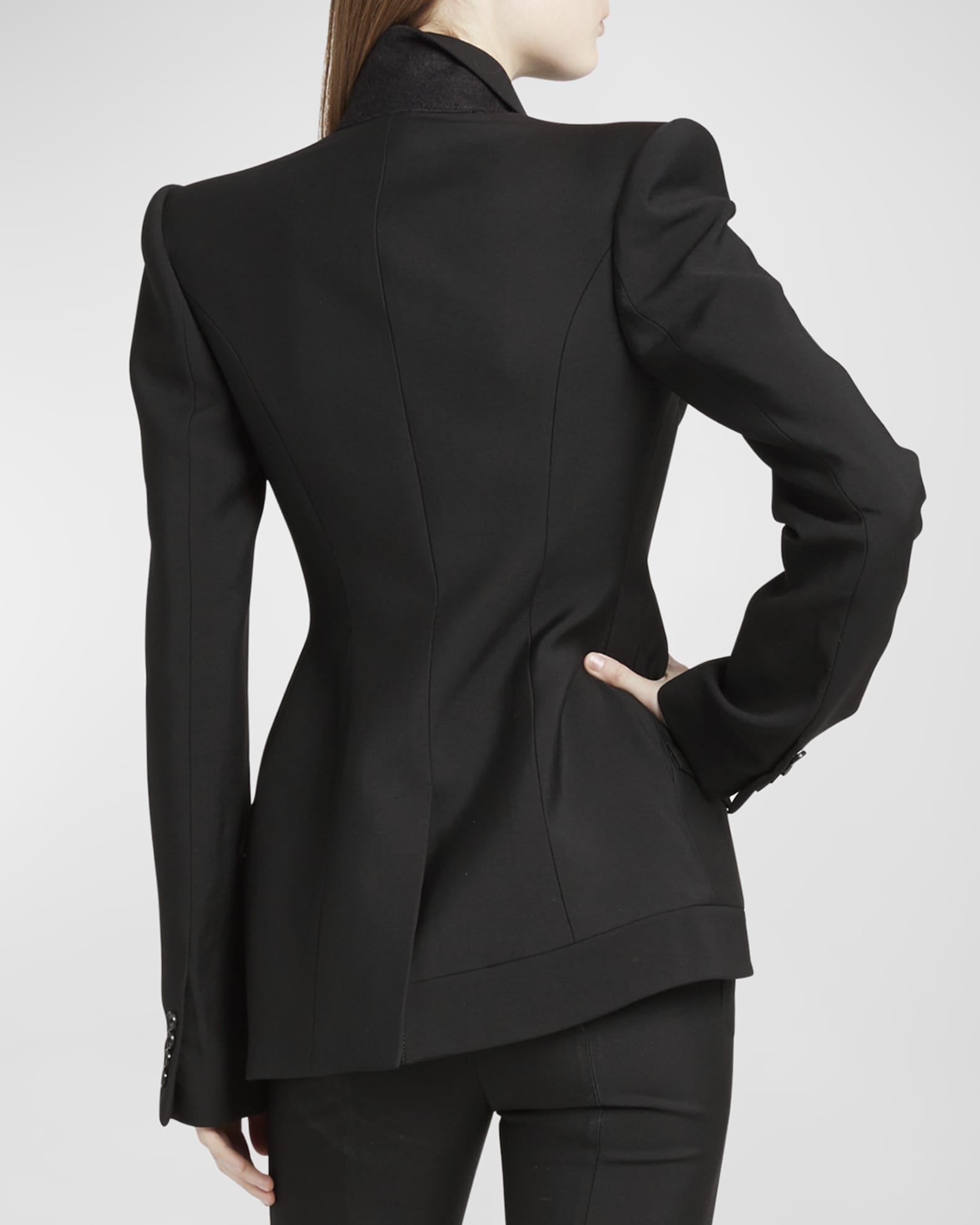 Alexander McQueen Wool Upside-Down Blazer Jacket | Neiman Marcus