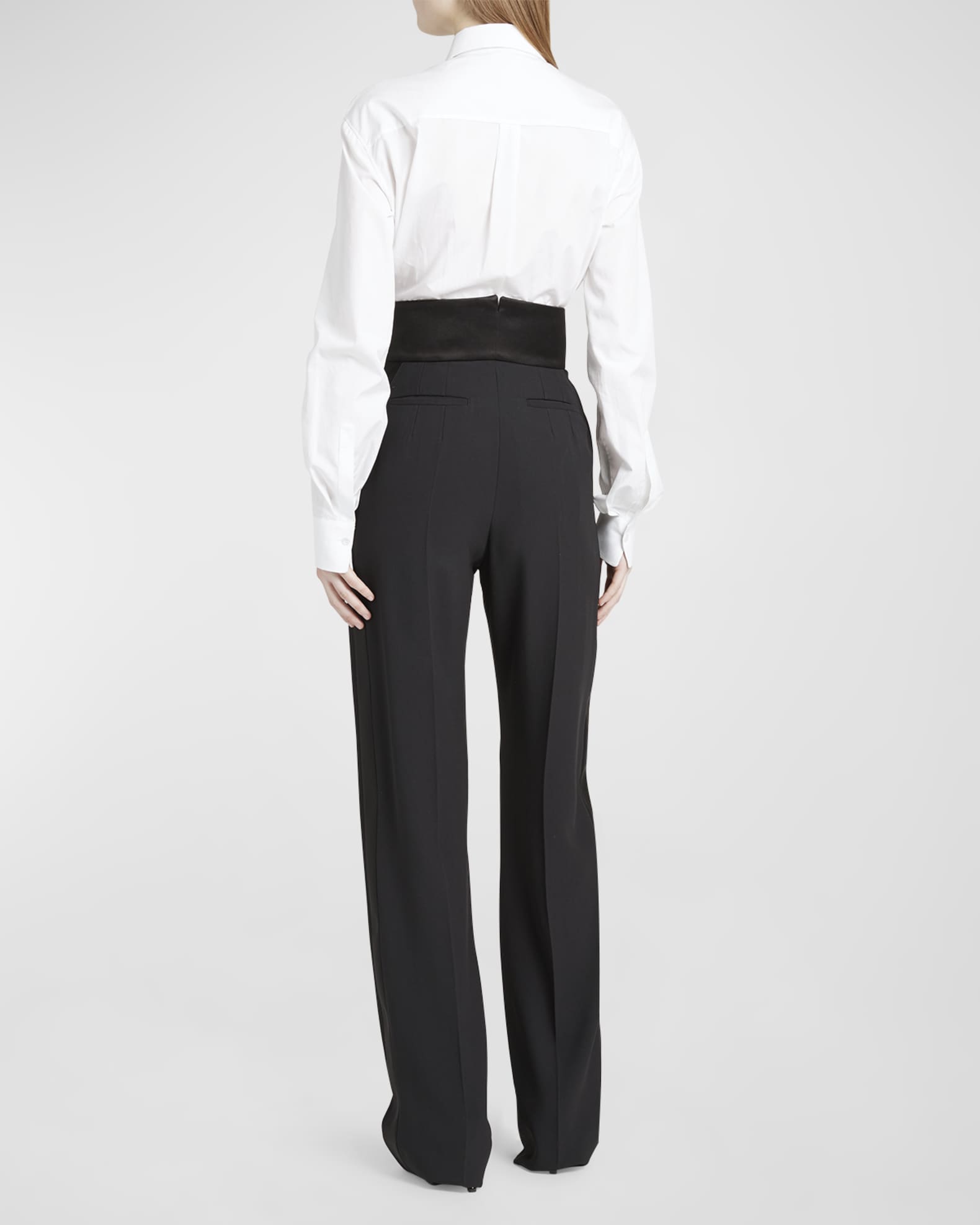 Alexander McQueen Narrow Bootcut Trousers with Satin Band