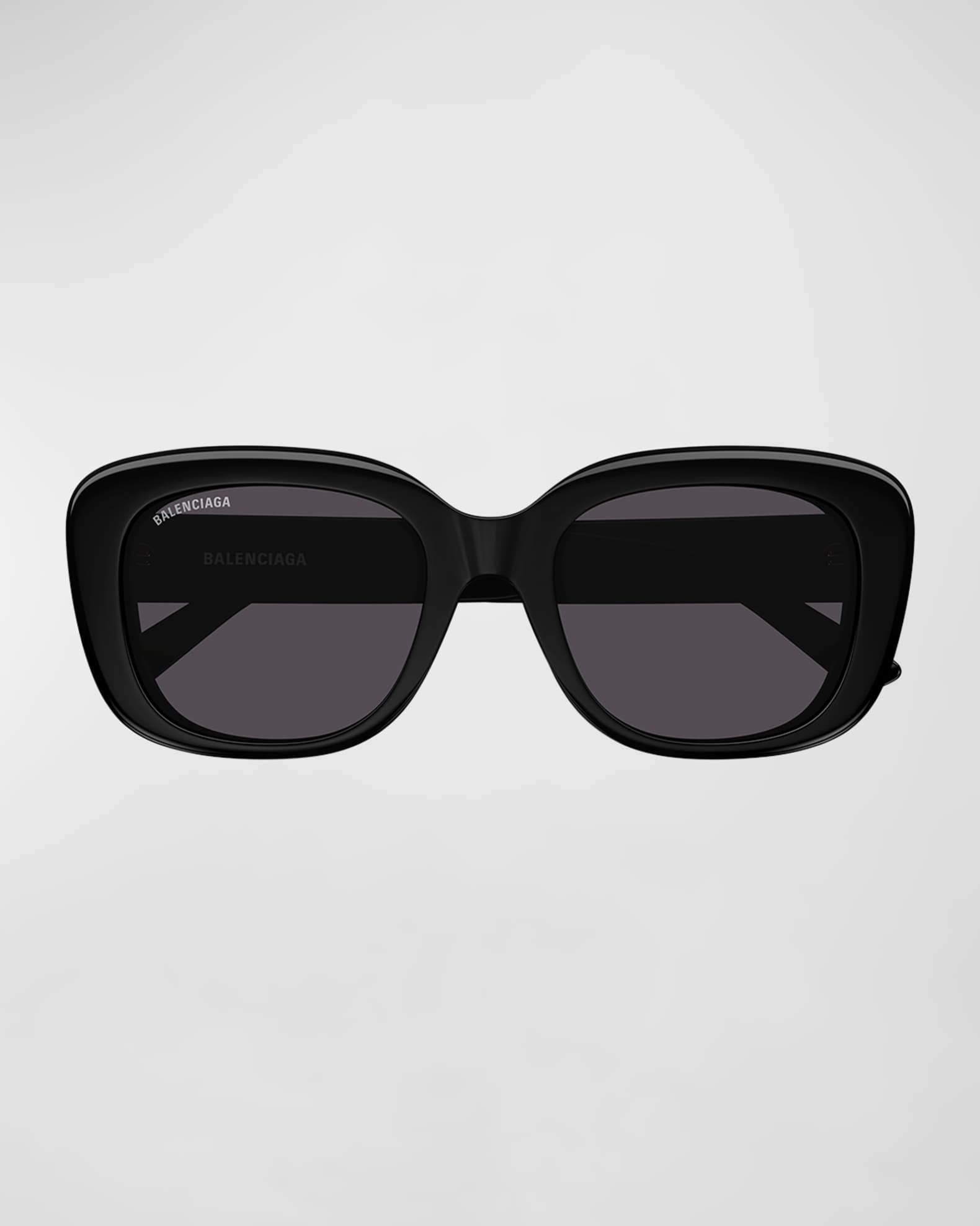 Balenciaga Monogram Acetate Round Sunglasses in Black