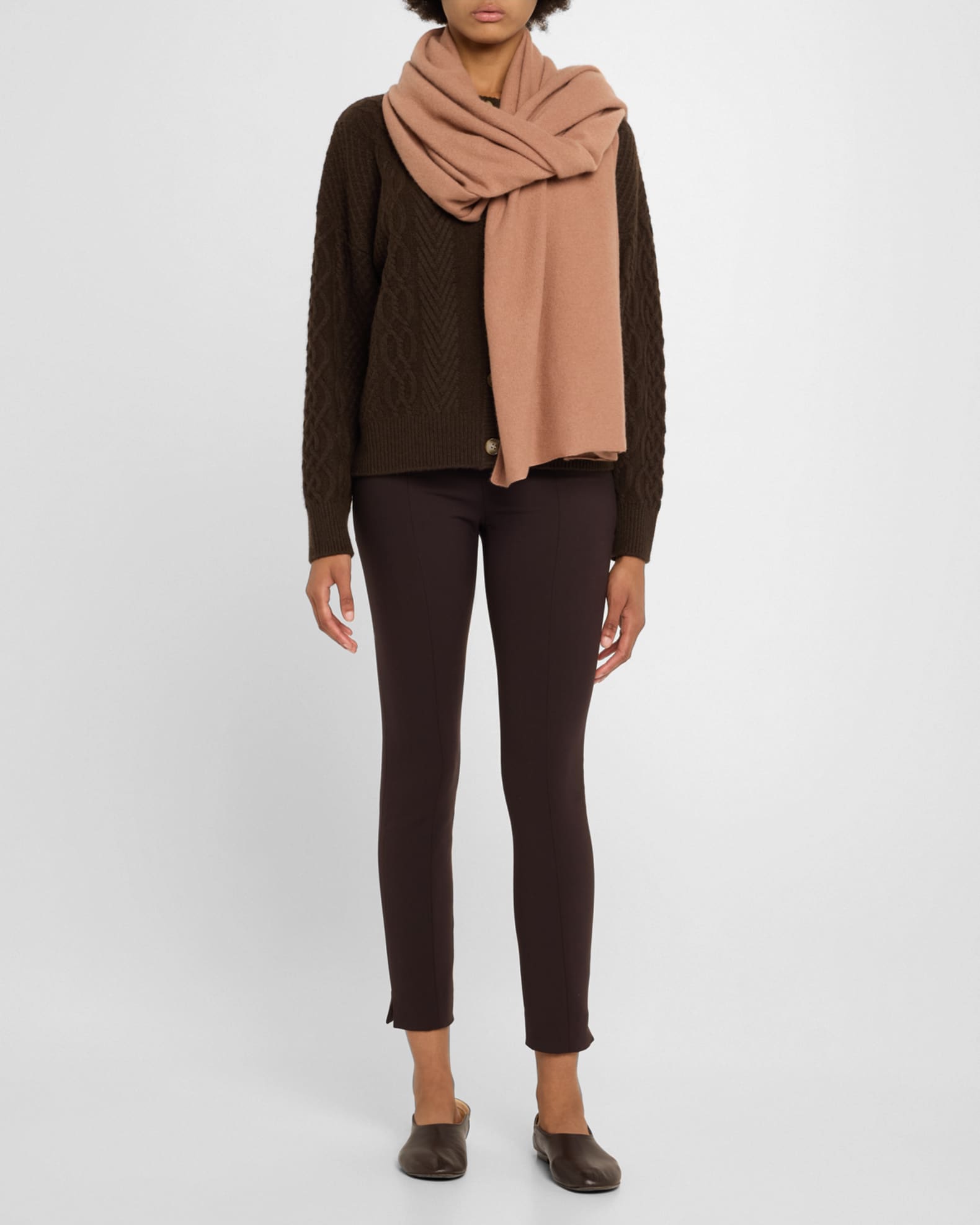 Boiled Cashmere Knit Blanket Wrap 1